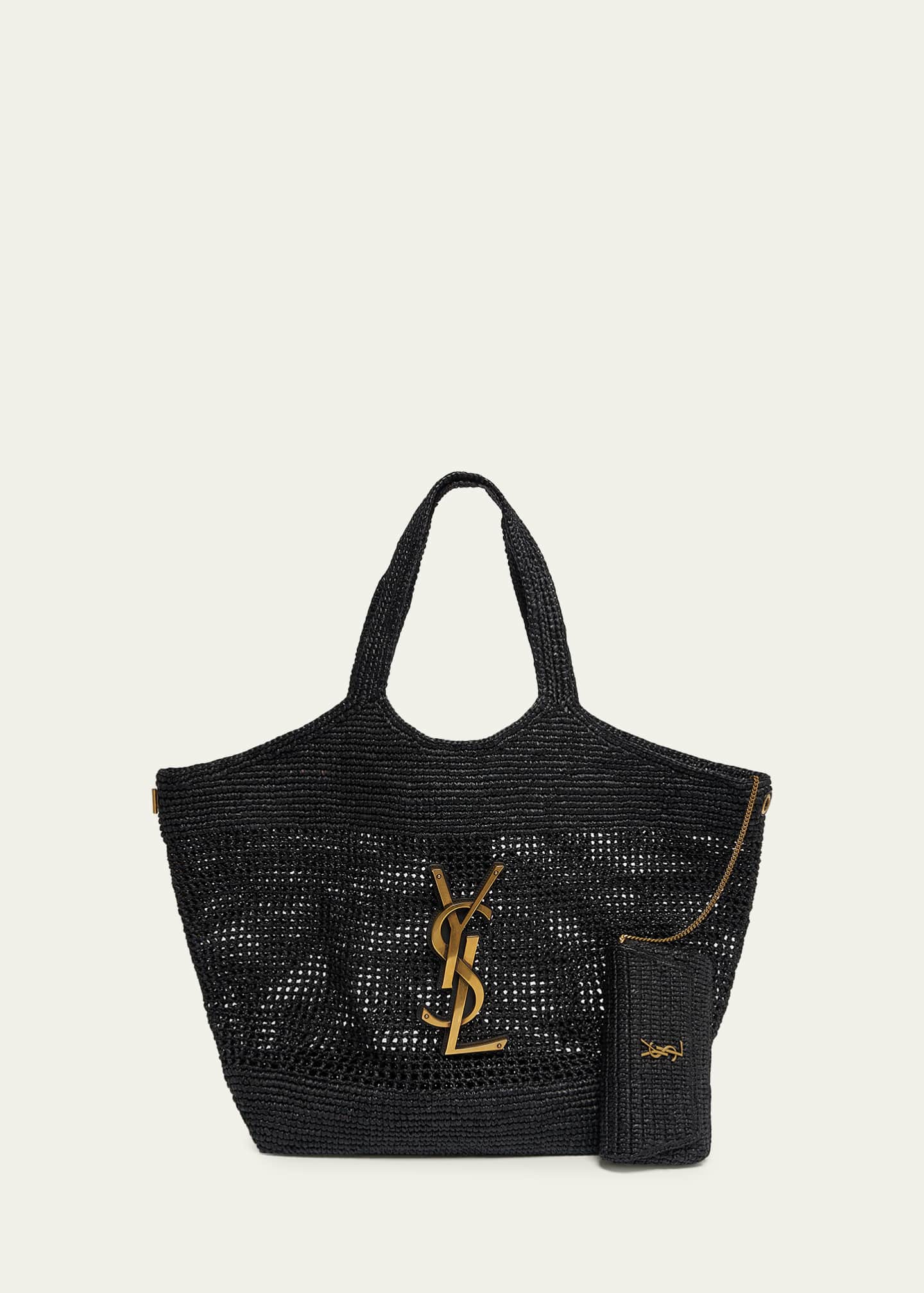 Saint Laurent Icare Medium Crochet Raffia Tote Bag - Bergdorf Goodman