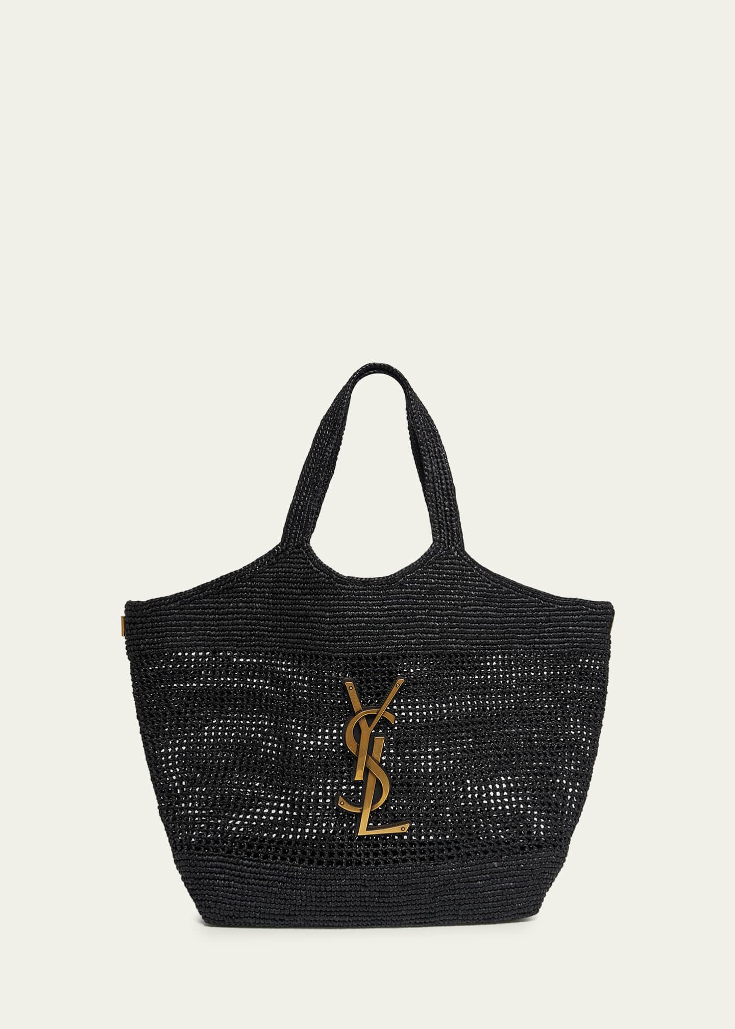 Saint Laurent Icare Medium Crochet Raffia Tote Bag - Bergdorf Goodman