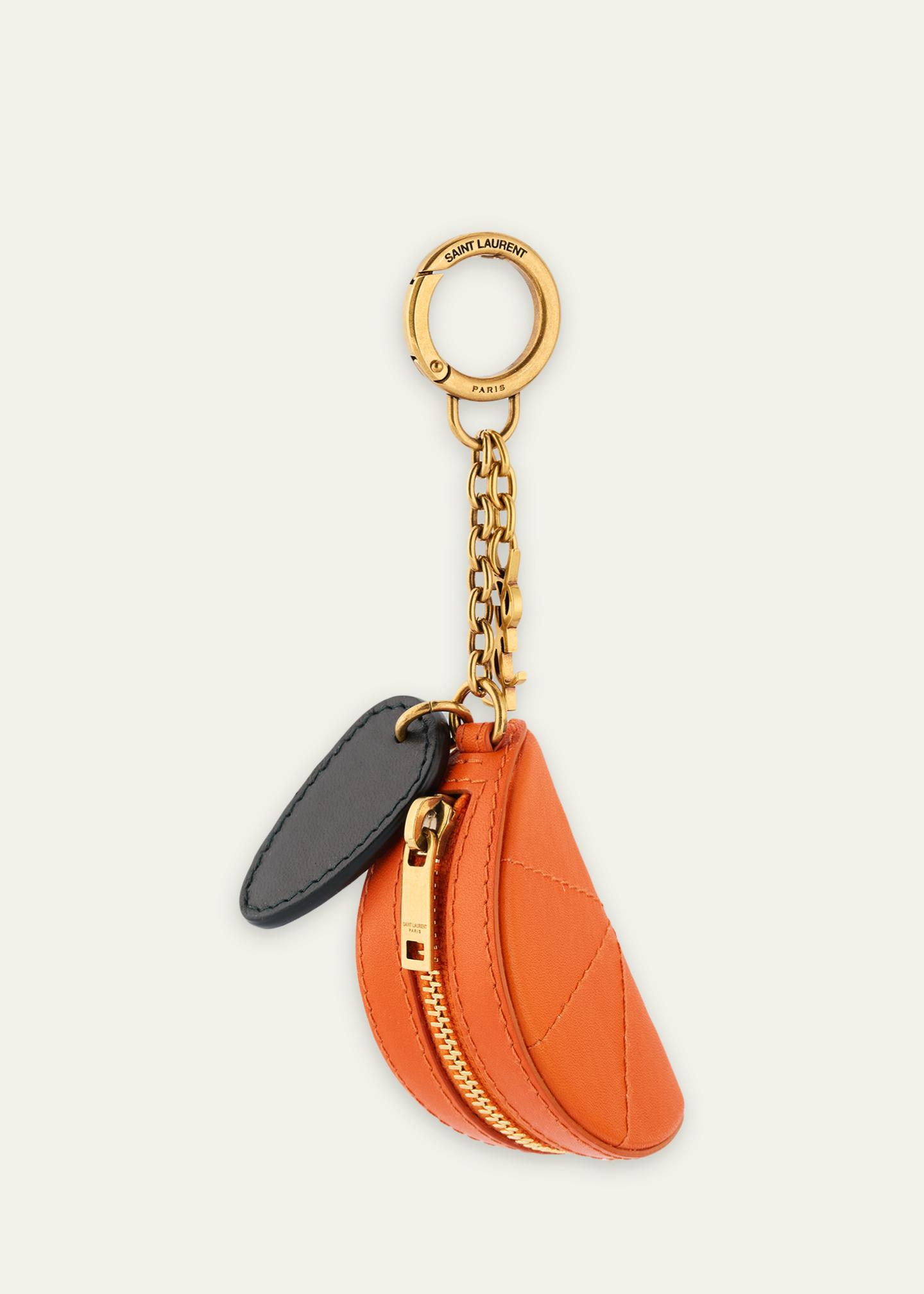 Saint Laurent Orange Wedge Key Ring Charm - Bergdorf Goodman