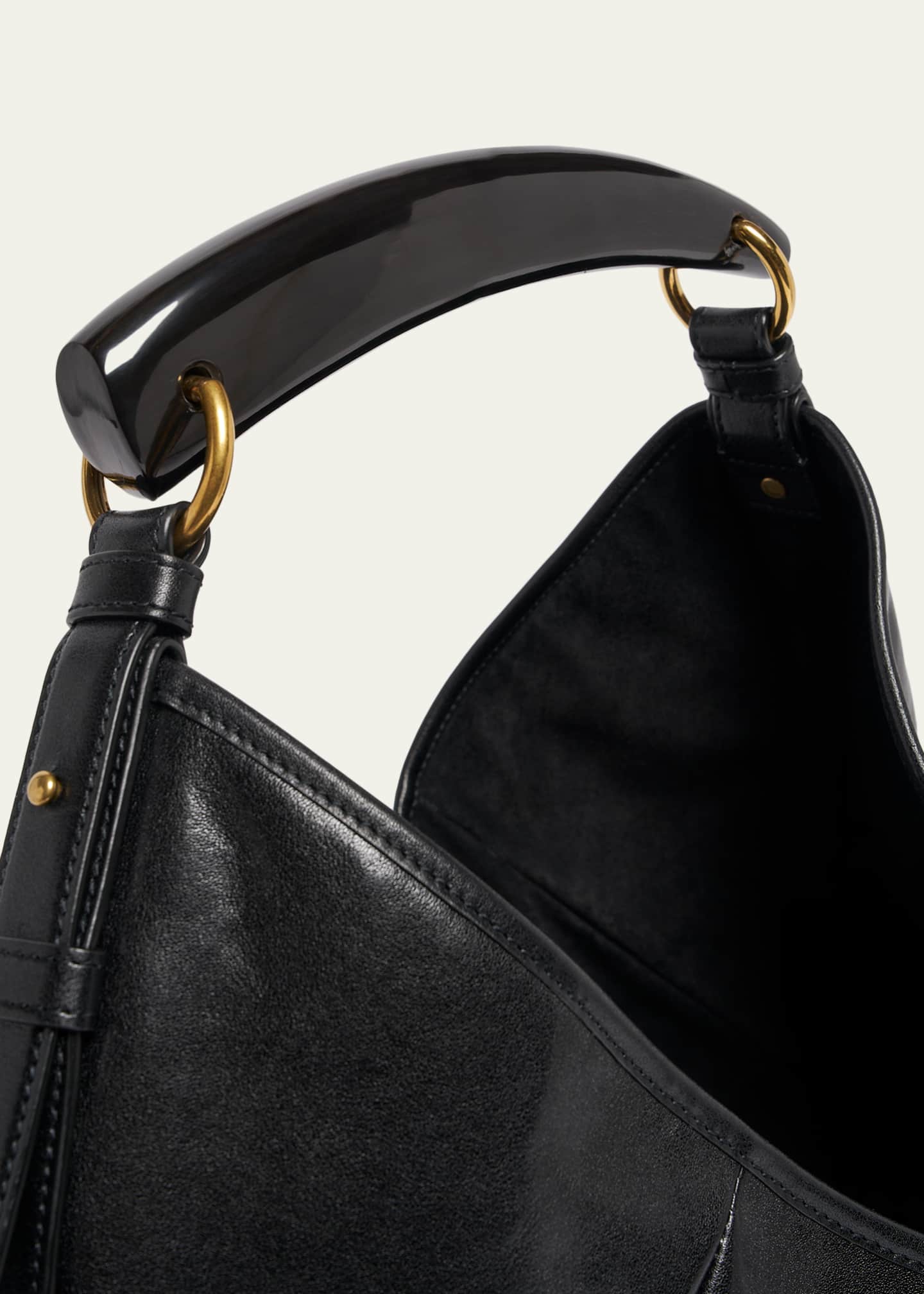 Saint Laurent Mombasa Medium Pleated Leather Shoulder Bag