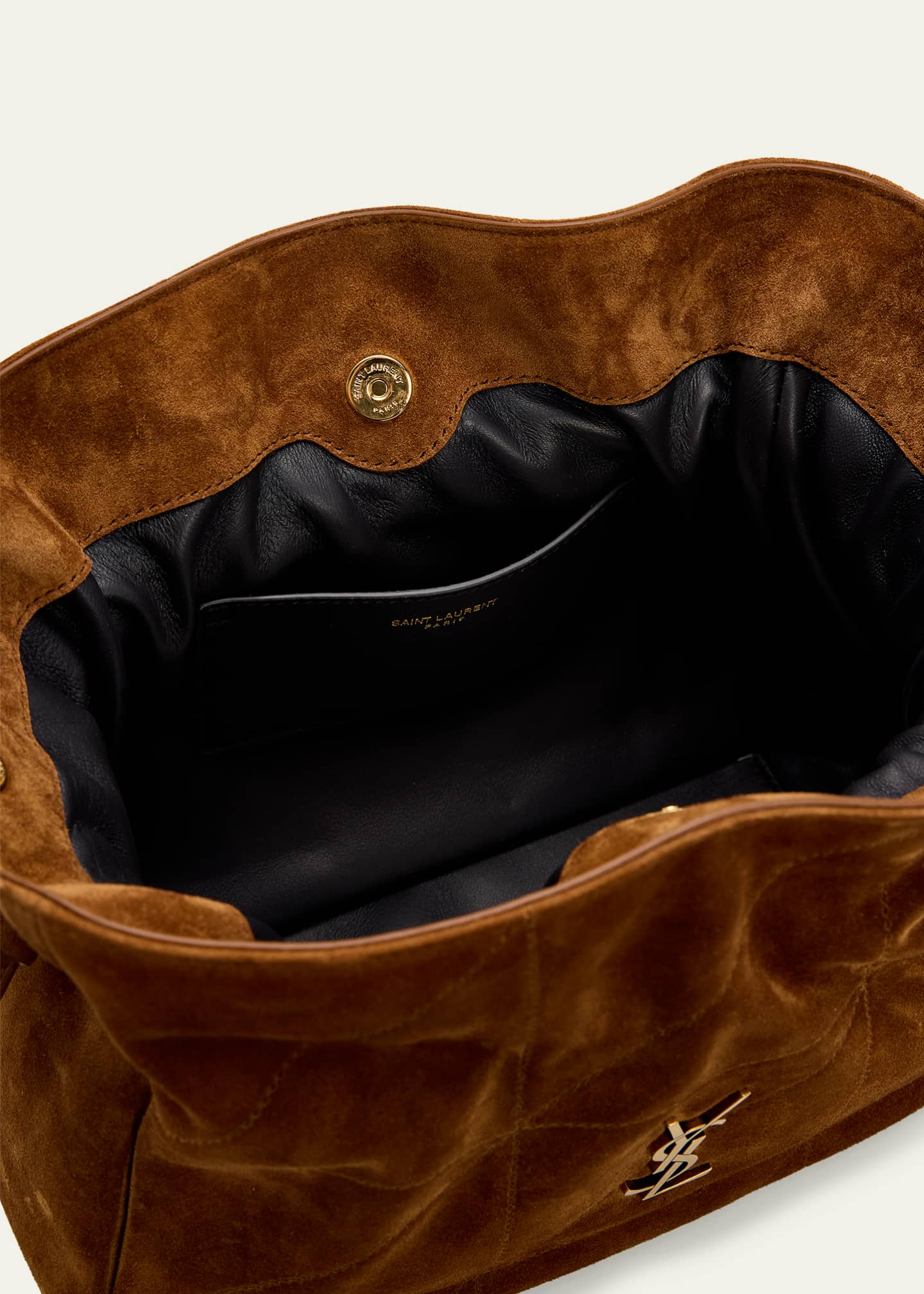 Saint Laurent Jamie YSL Quilted Suede Shoulder Bag - Bergdorf Goodman