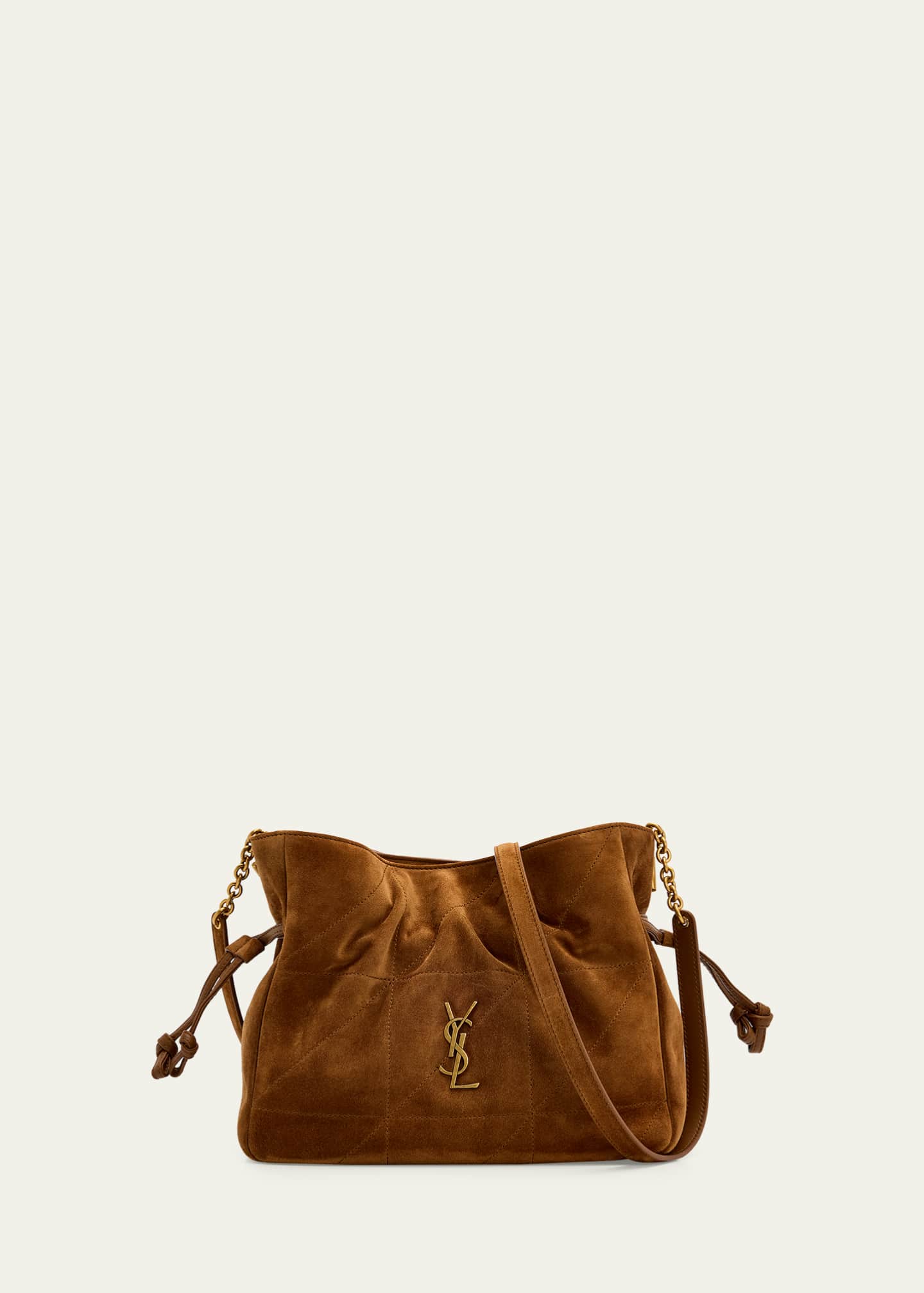 Saint Laurent Jamie YSL Quilted Suede Shoulder Bag - Bergdorf Goodman