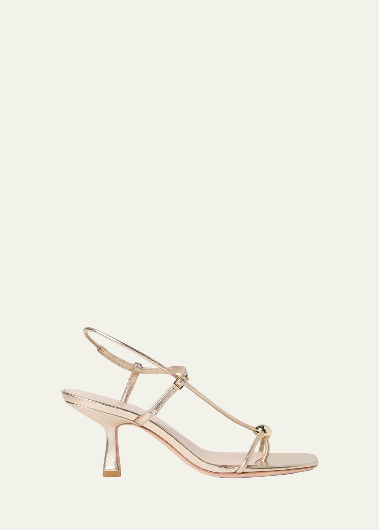 70mm Triana Strappy Metallic Leather Sandals