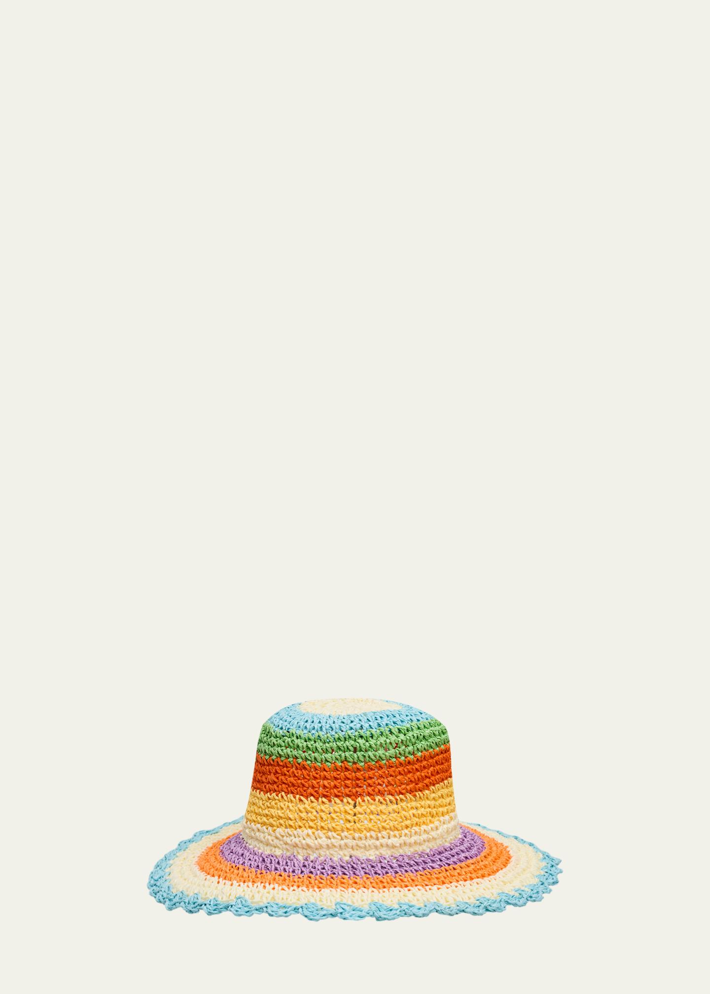 Molo Girl's Scalloped Straw Hat - Bergdorf Goodman