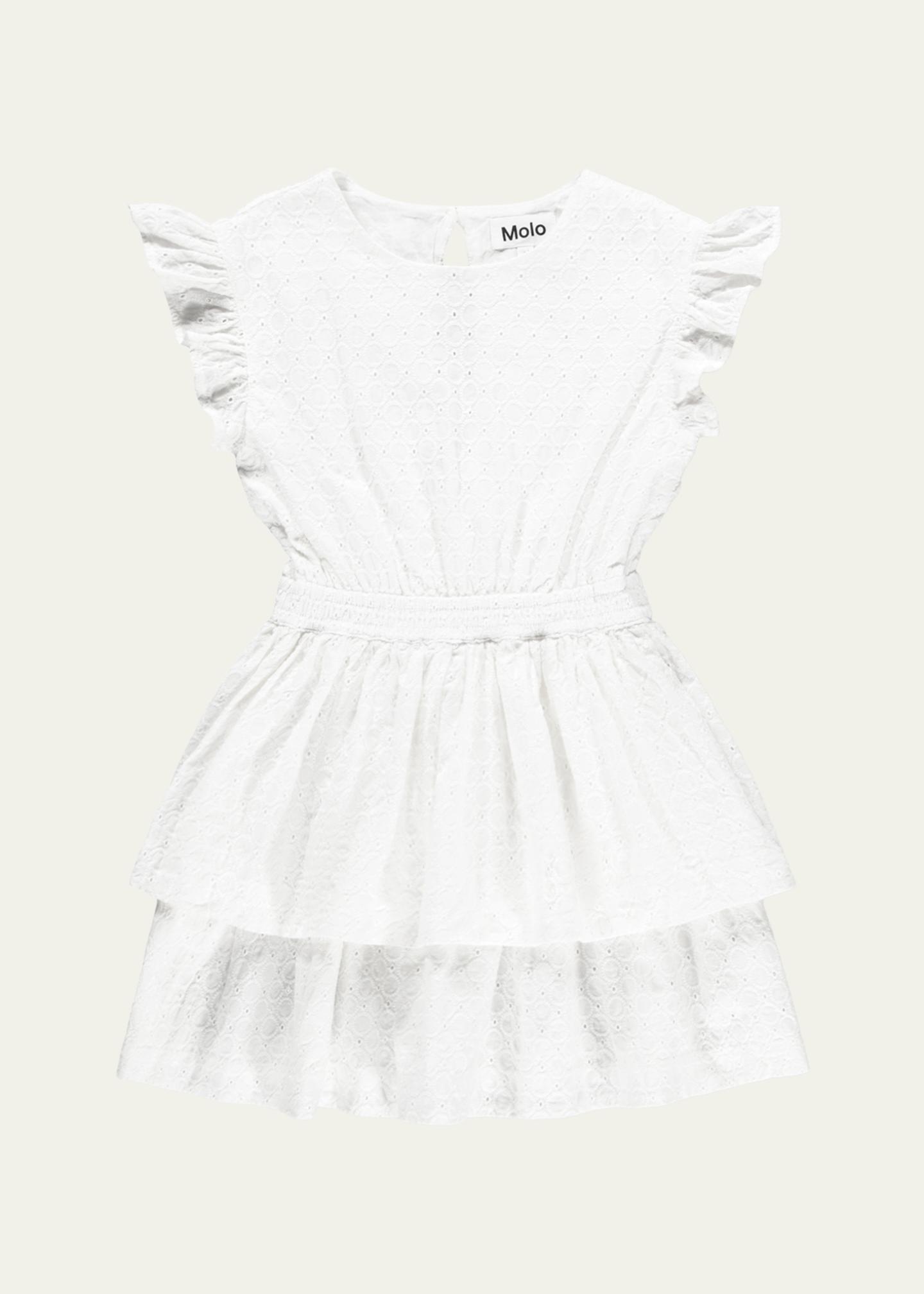 Molo Girl's Carma Tiered Broderie Anglaise Dress, Size 7-14 - Bergdorf ...