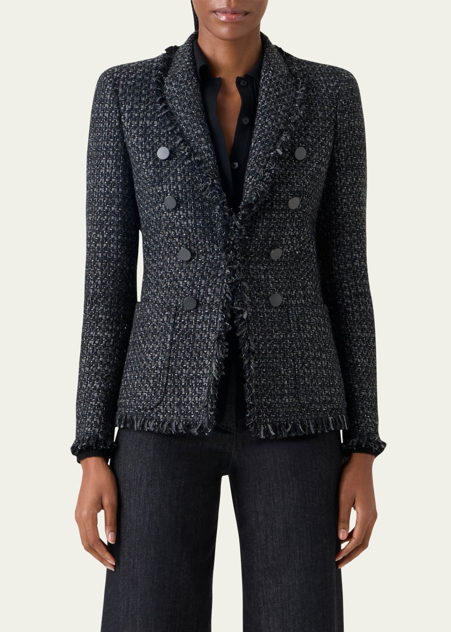 アクリス　AKRIS punto ウールジャケット Akris punto Salt and Pepper Tweed Jacket - Bergdorf Goodman