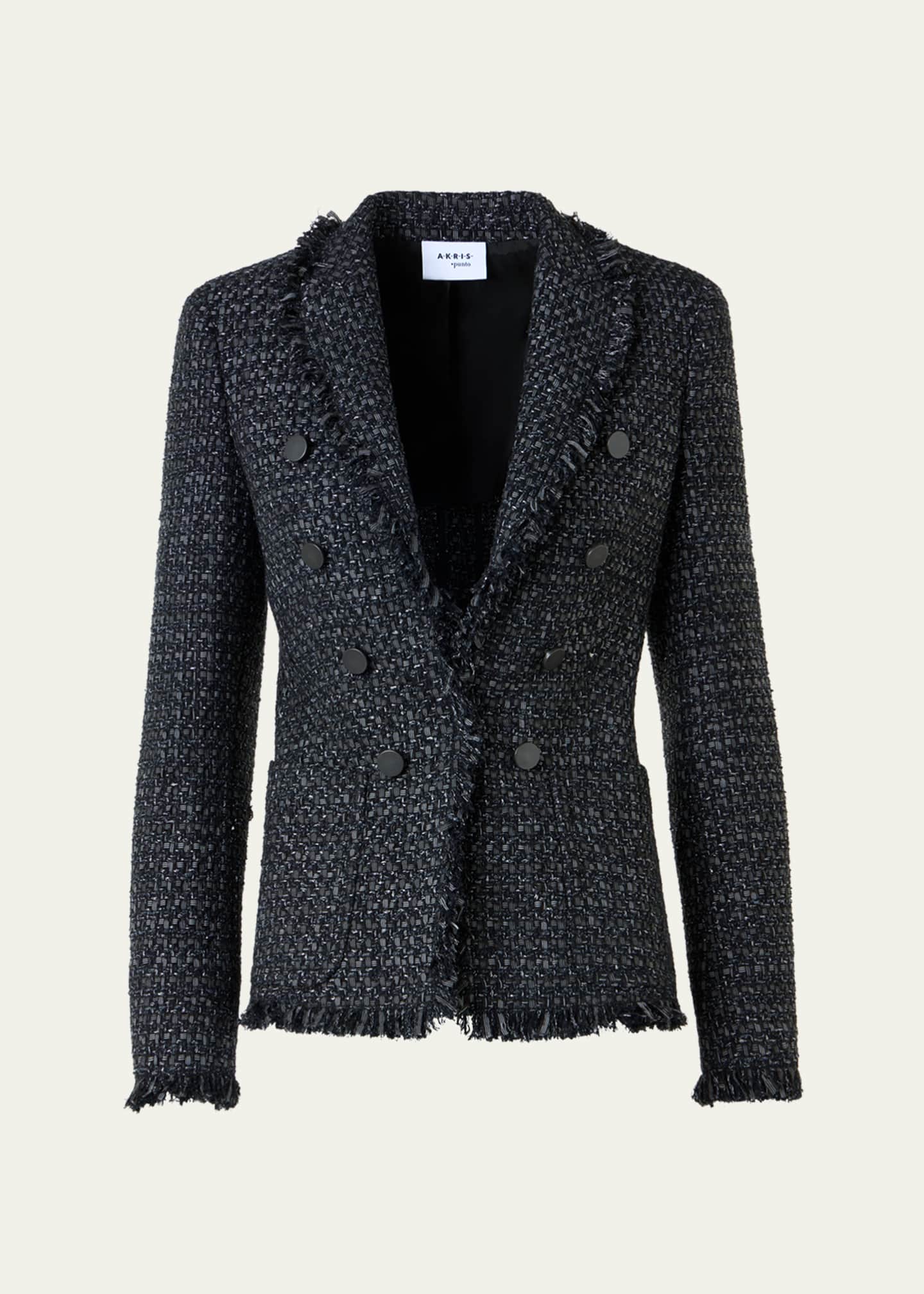 Akris punto Salt and Pepper Tweed Jacket - Bergdorf Goodman