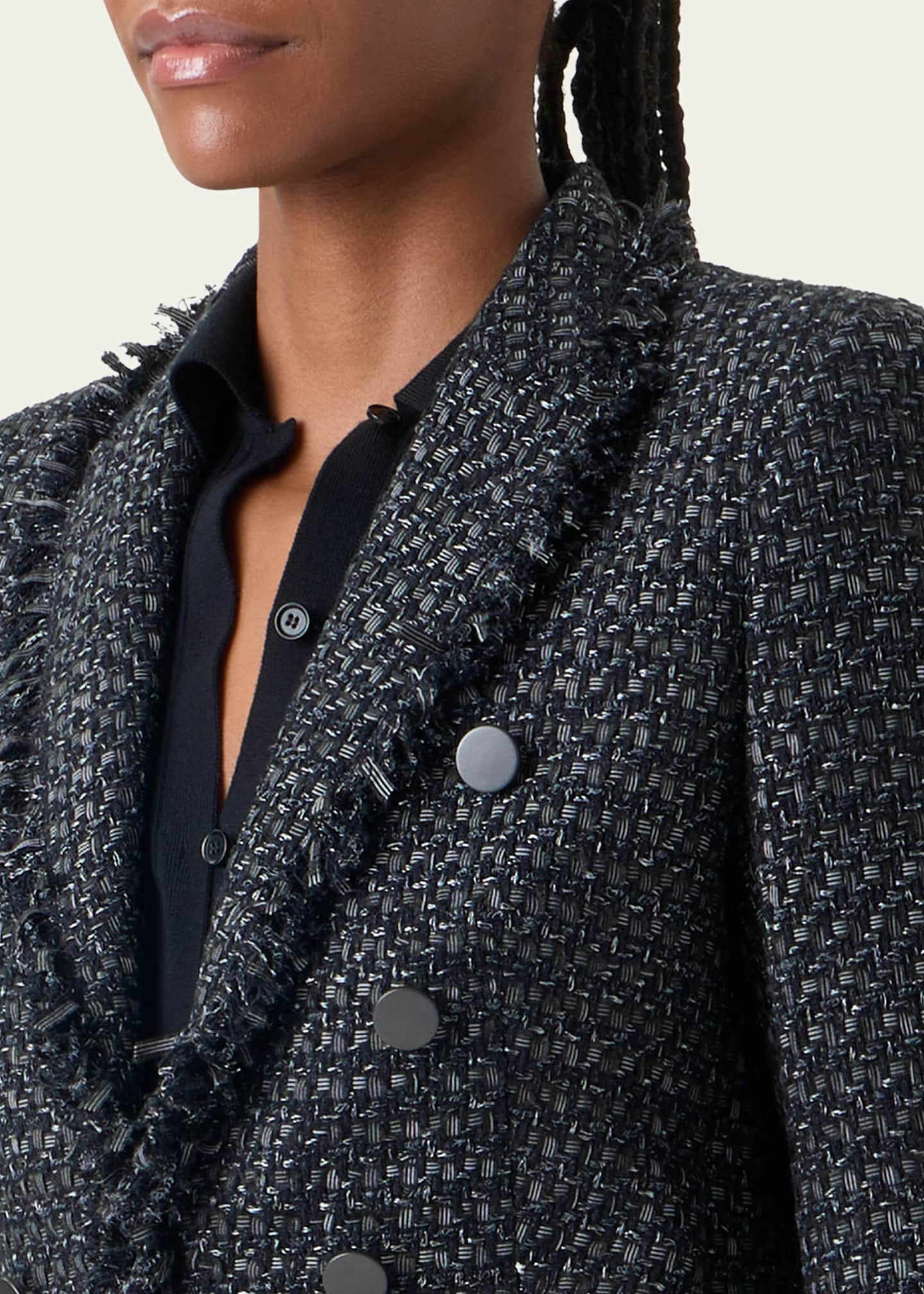 Akris punto Salt and Pepper Tweed Jacket - Bergdorf Goodman