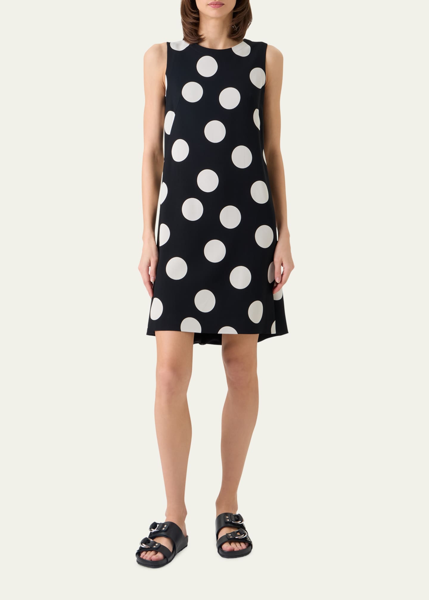 Akris punto Sleeveless XL Polka Dot Shift Dress - Bergdorf Goodman