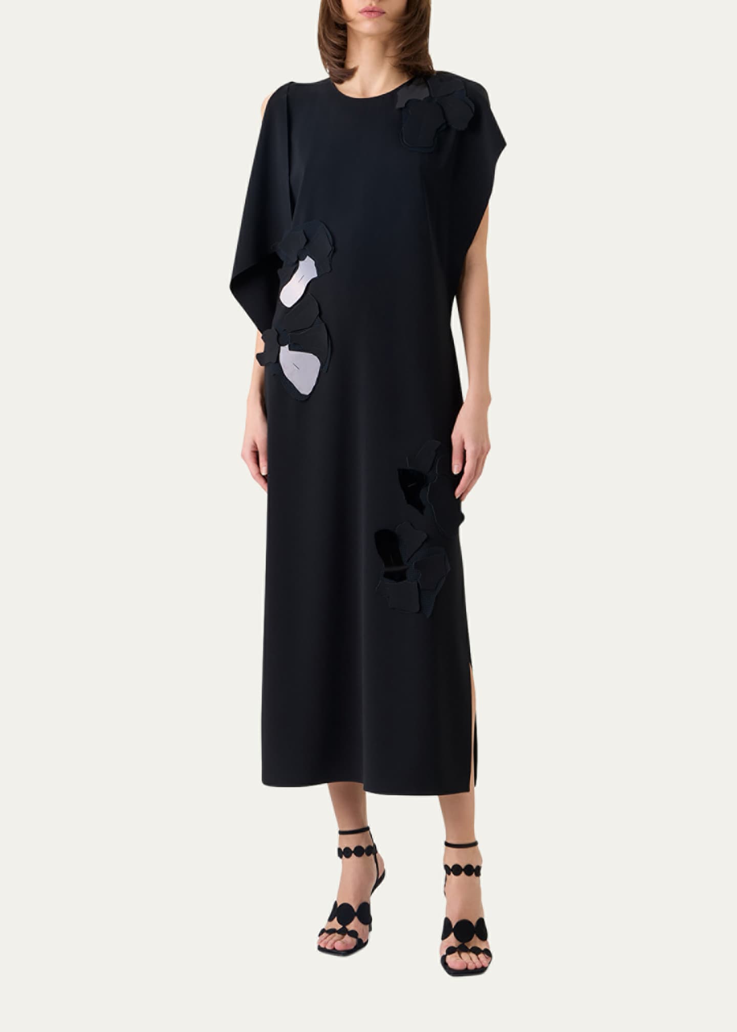 akris midi dress Asymmetrical Wool Crpe Double-Face Midi Dress twilight / 6