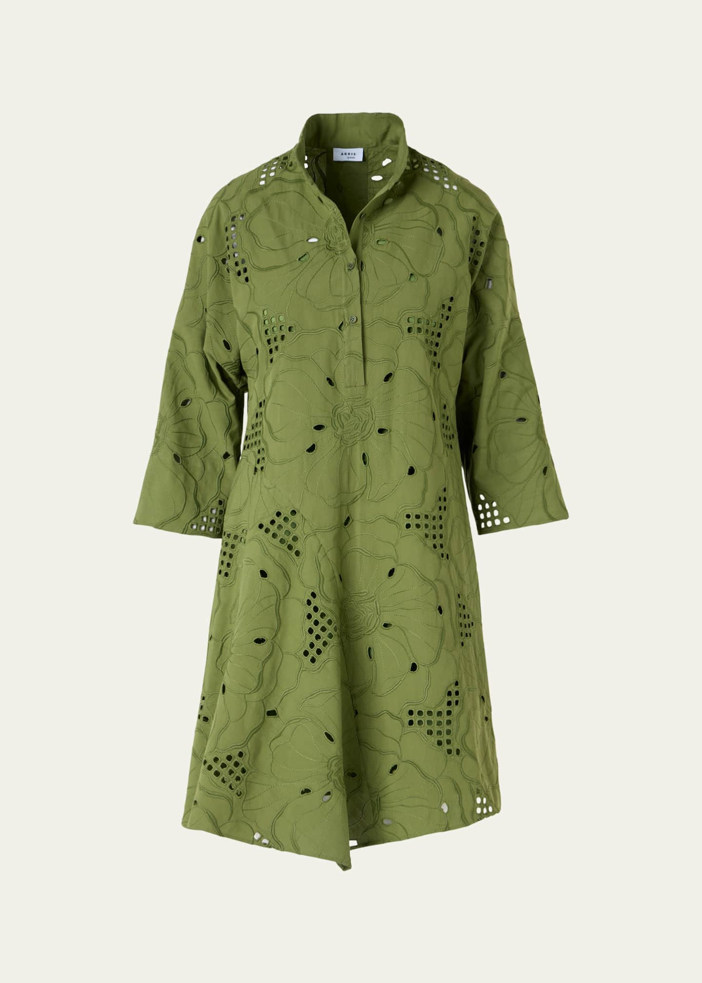 asymmetric mini shirt dress Asymmetric Long-Sleeve Mini Dress - Black/Floral