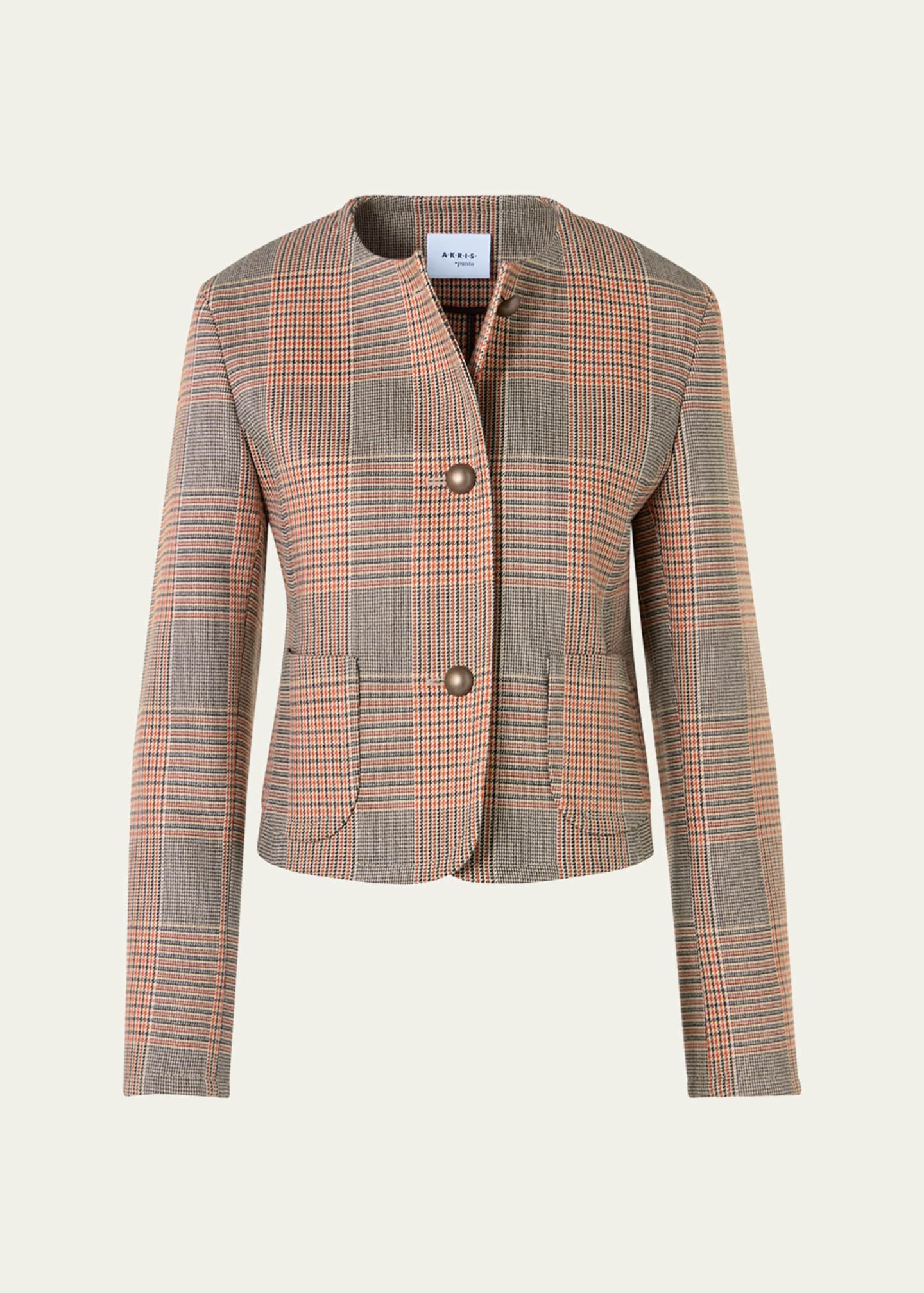 アクリス　AKRIS punto ウールジャケット Akris punto Glen Plaid Wool Jacket - Bergdorf Goodman