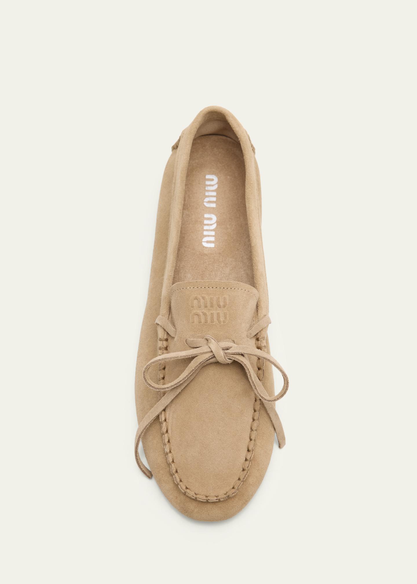 Miu Miu Suede Moccasin Loafers - Bergdorf Goodman