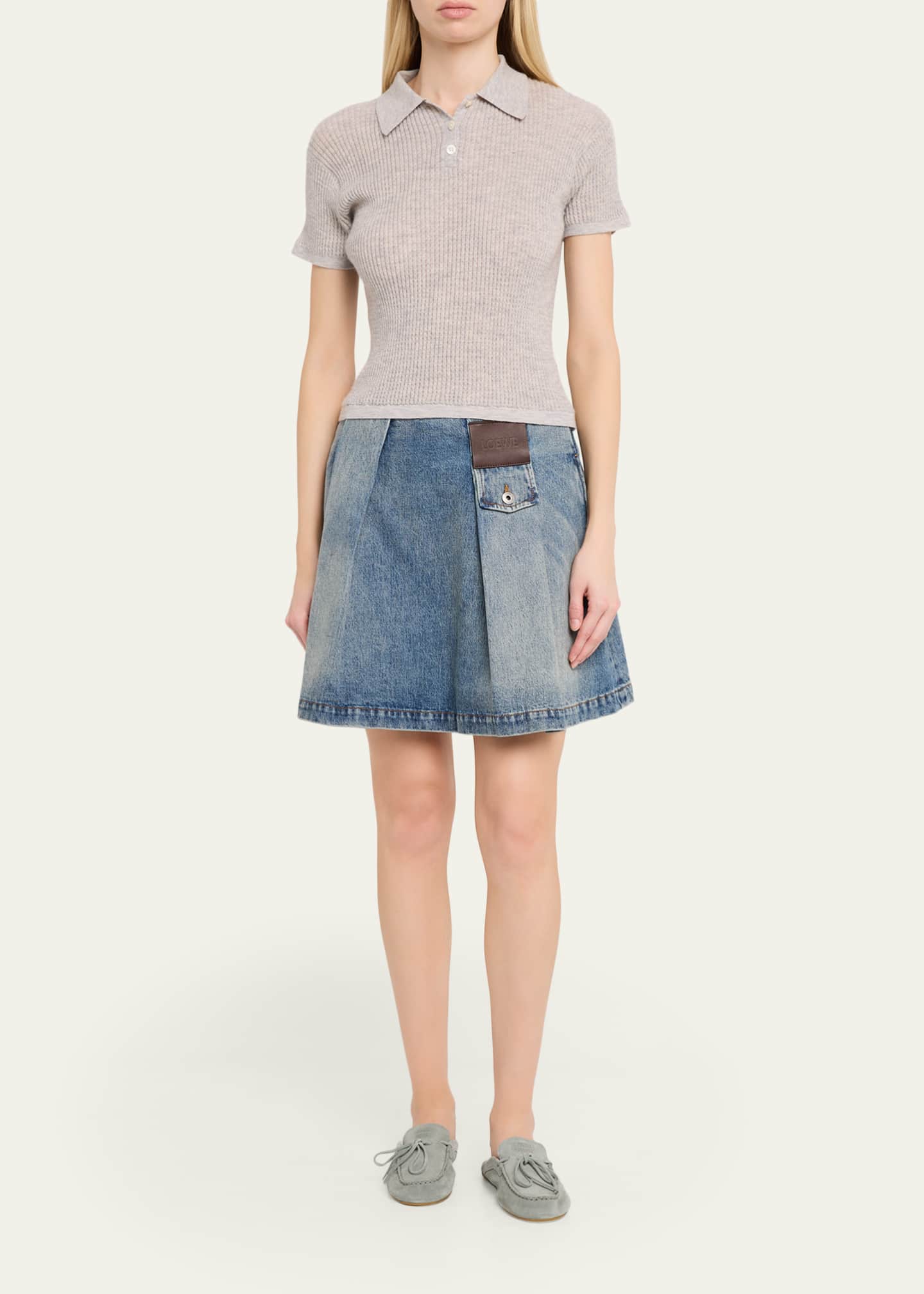 Miu Miu Sabot Suede Moccasin Mules - Bergdorf Goodman