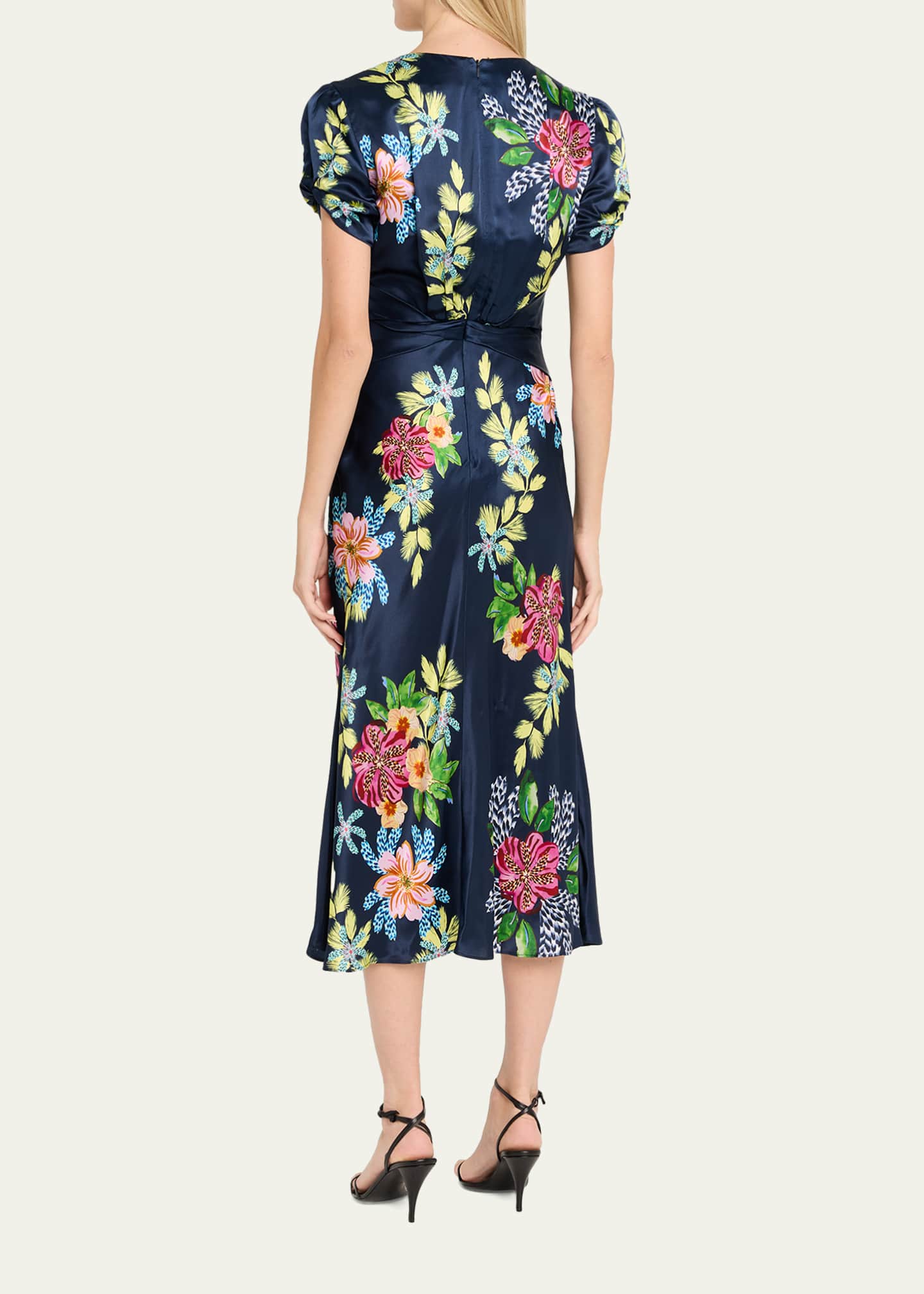 Saloni Gwen Floral Silk-Blend Dress - Bergdorf Goodman