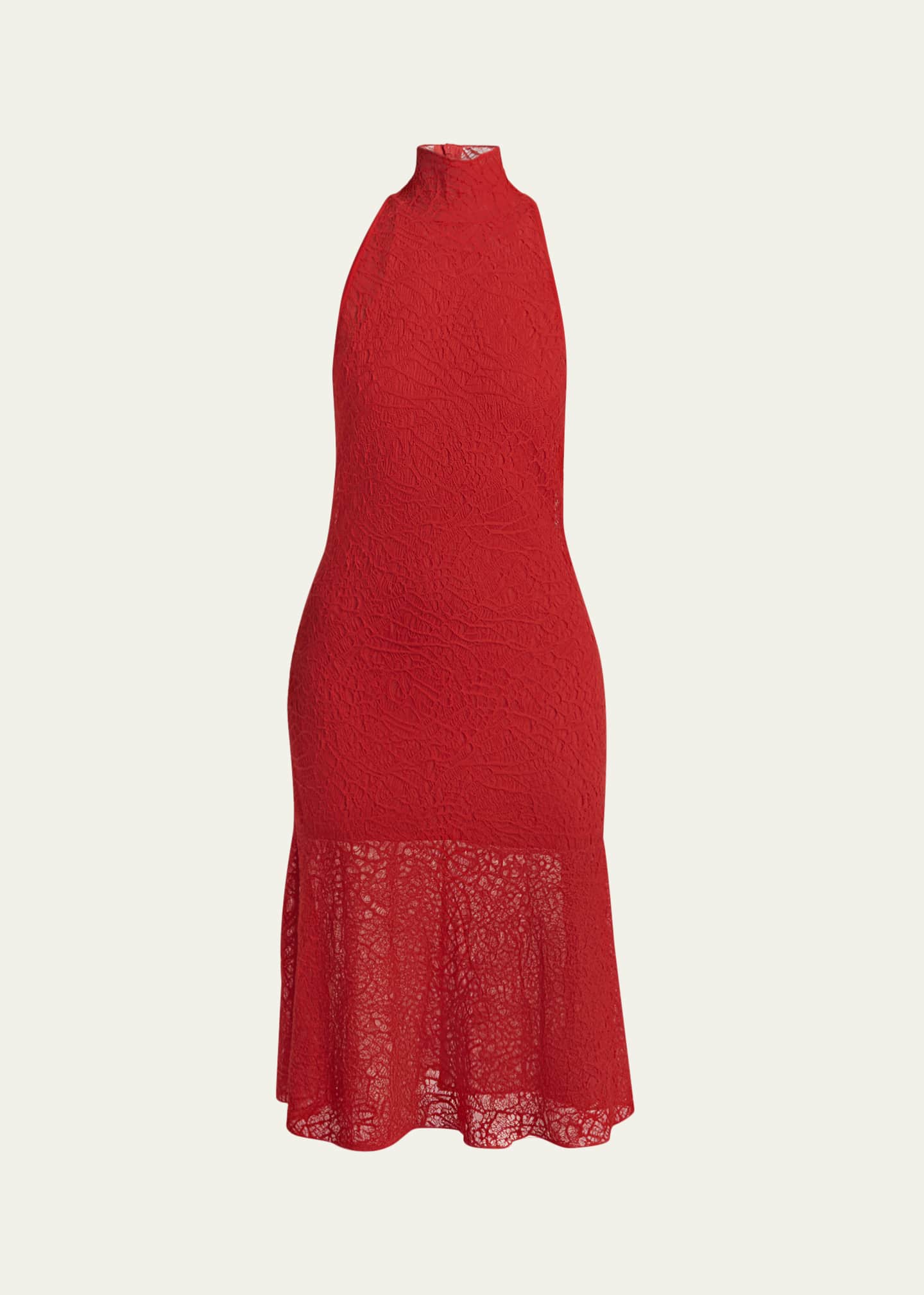 McQueen Spider Lace Halter Midi Dress - Bergdorf Goodman
