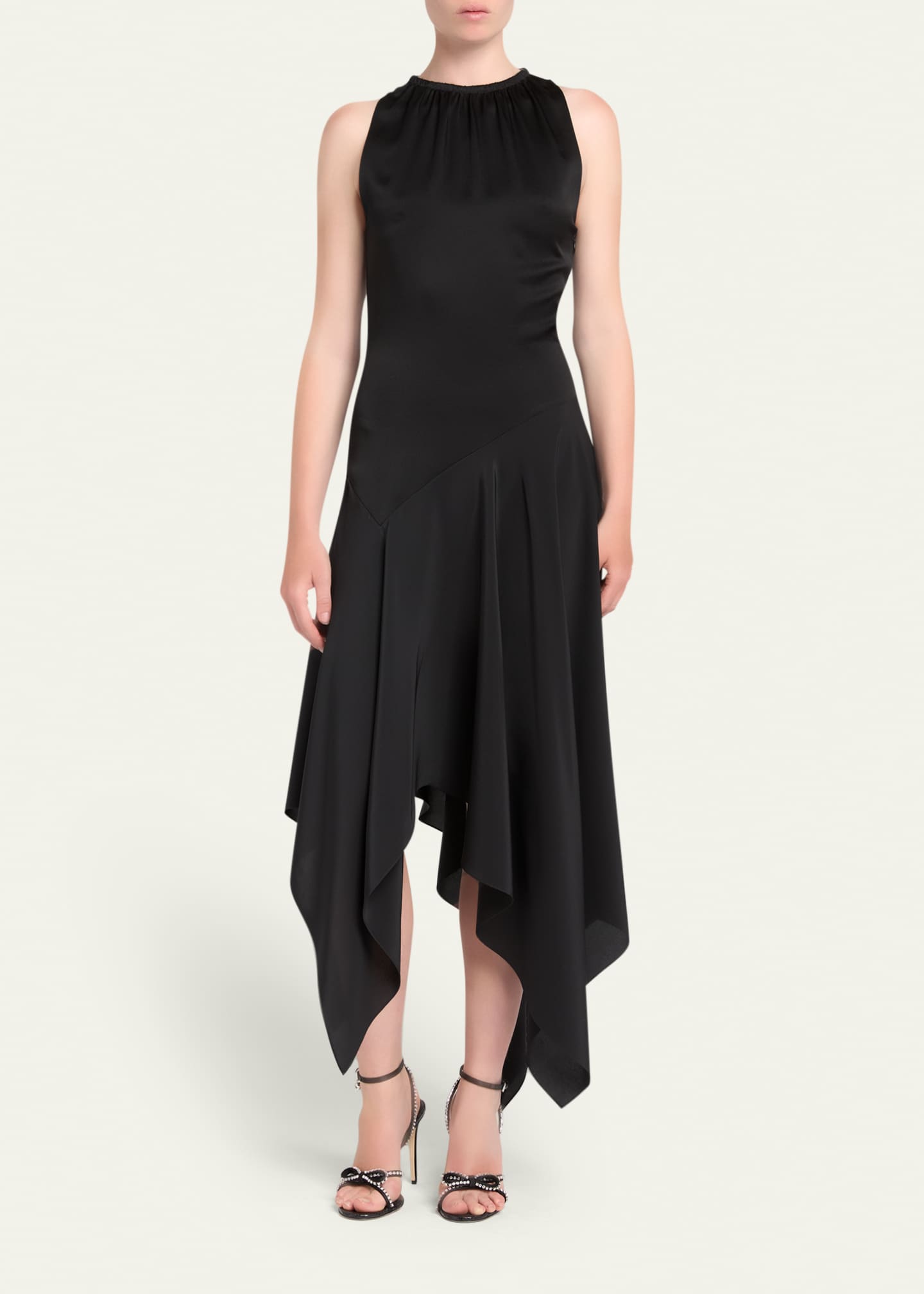 McQueen Sleeveless Flowy Handkerchief Midi Dress - Bergdorf Goodman