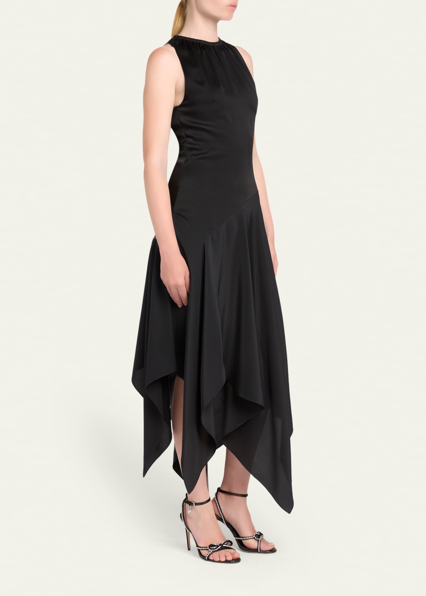 McQueen Sleeveless Flowy Handkerchief Midi Dress - Bergdorf Goodman