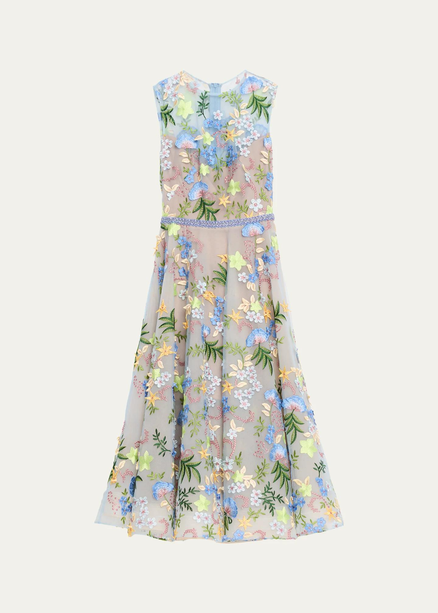 Bronx Banco Saba Beaded Floral Applique Midi Dress - Bergdorf Goodman