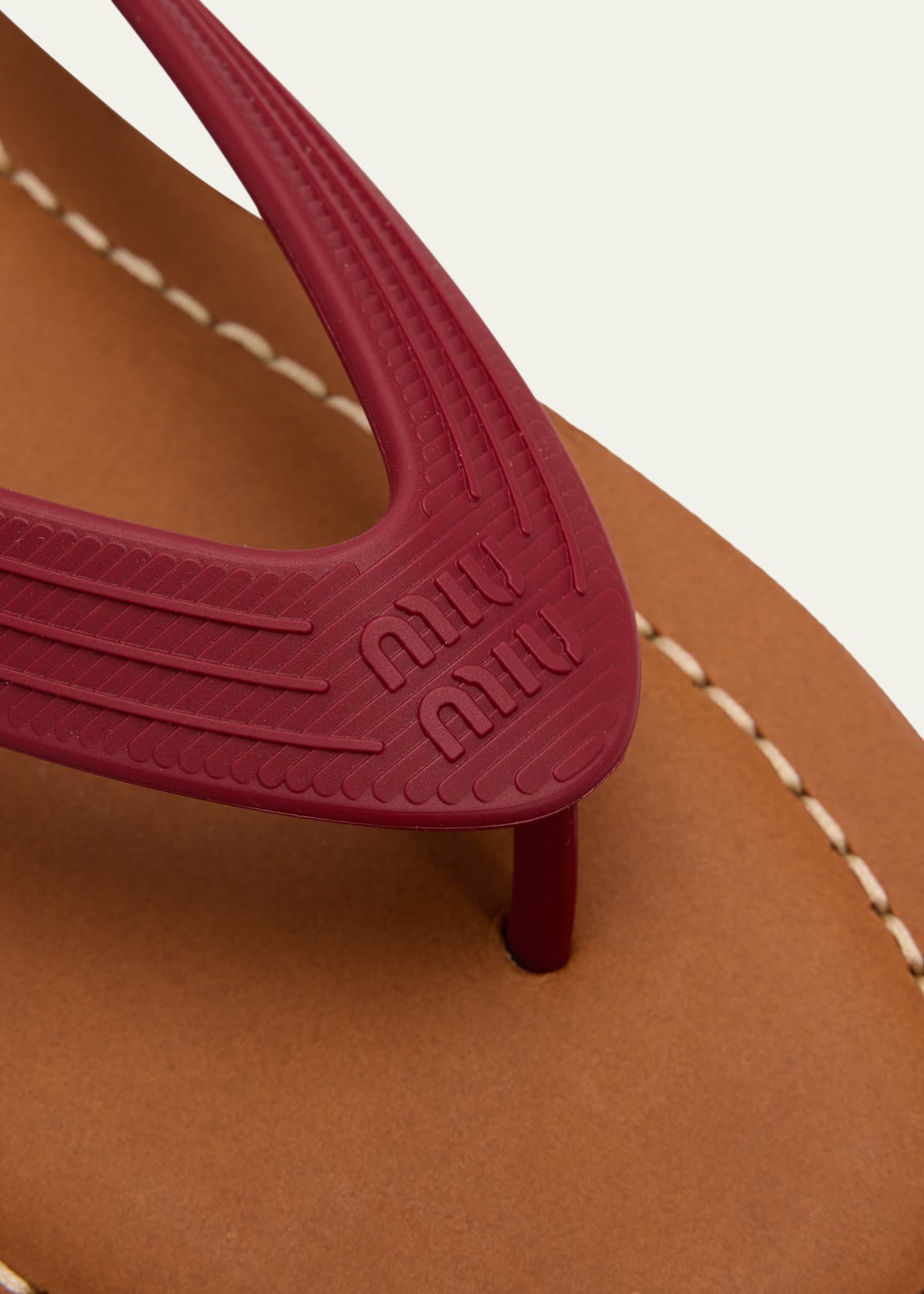Miu Miu Logo Flat Thong Sandals - Bergdorf Goodman