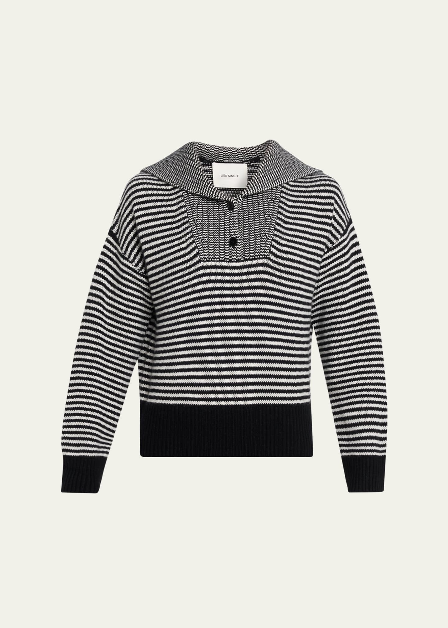 Lisa Yang Ranelle Striped Cashmere Sailor Sweater - Bergdorf Goodman