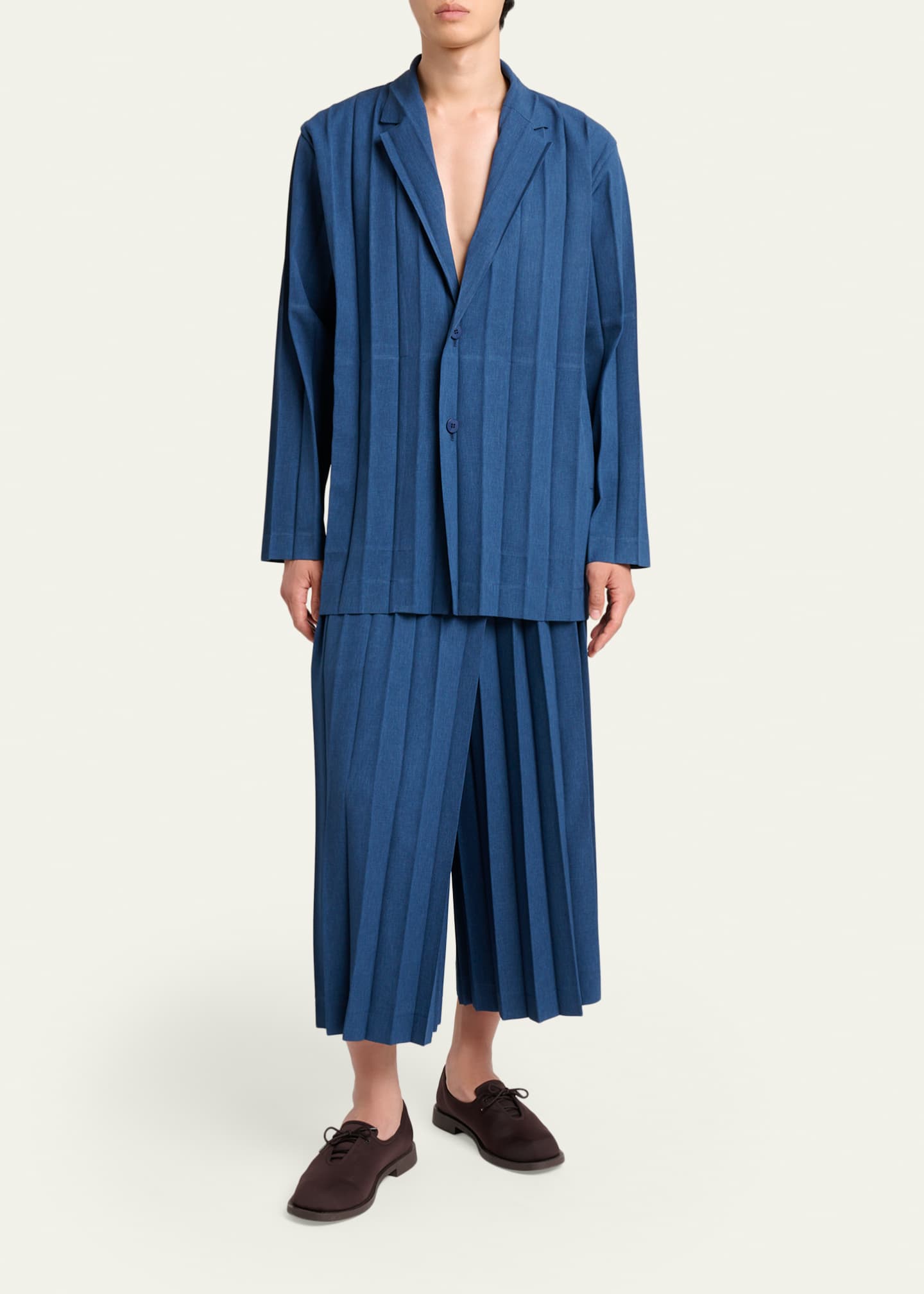 Homme Plisse Issey Miyake Men's Edge Ensemble Pleated Trousers