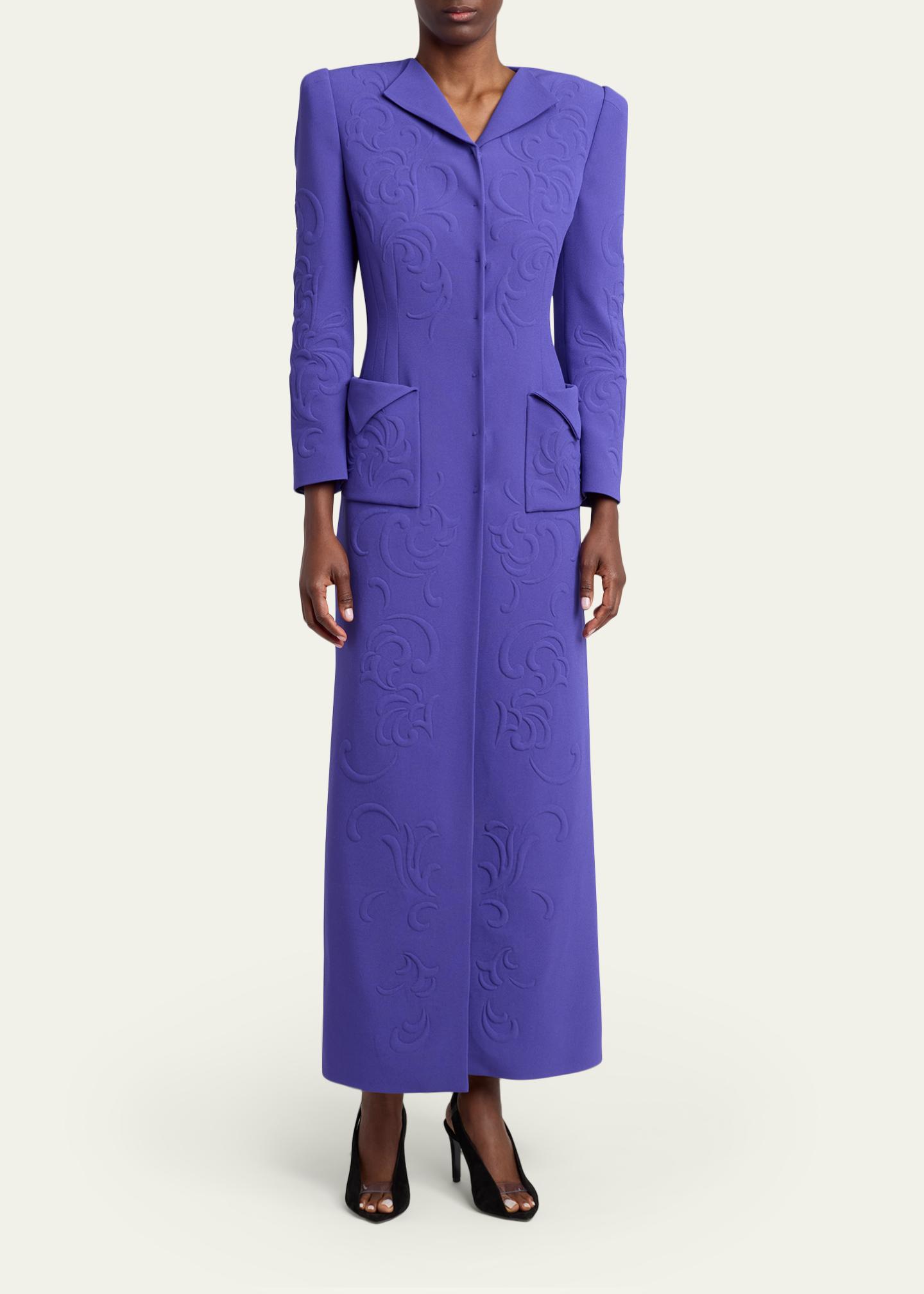 Valentino Garavani Cappotto Embossed Long Coat - Bergdorf Goodman