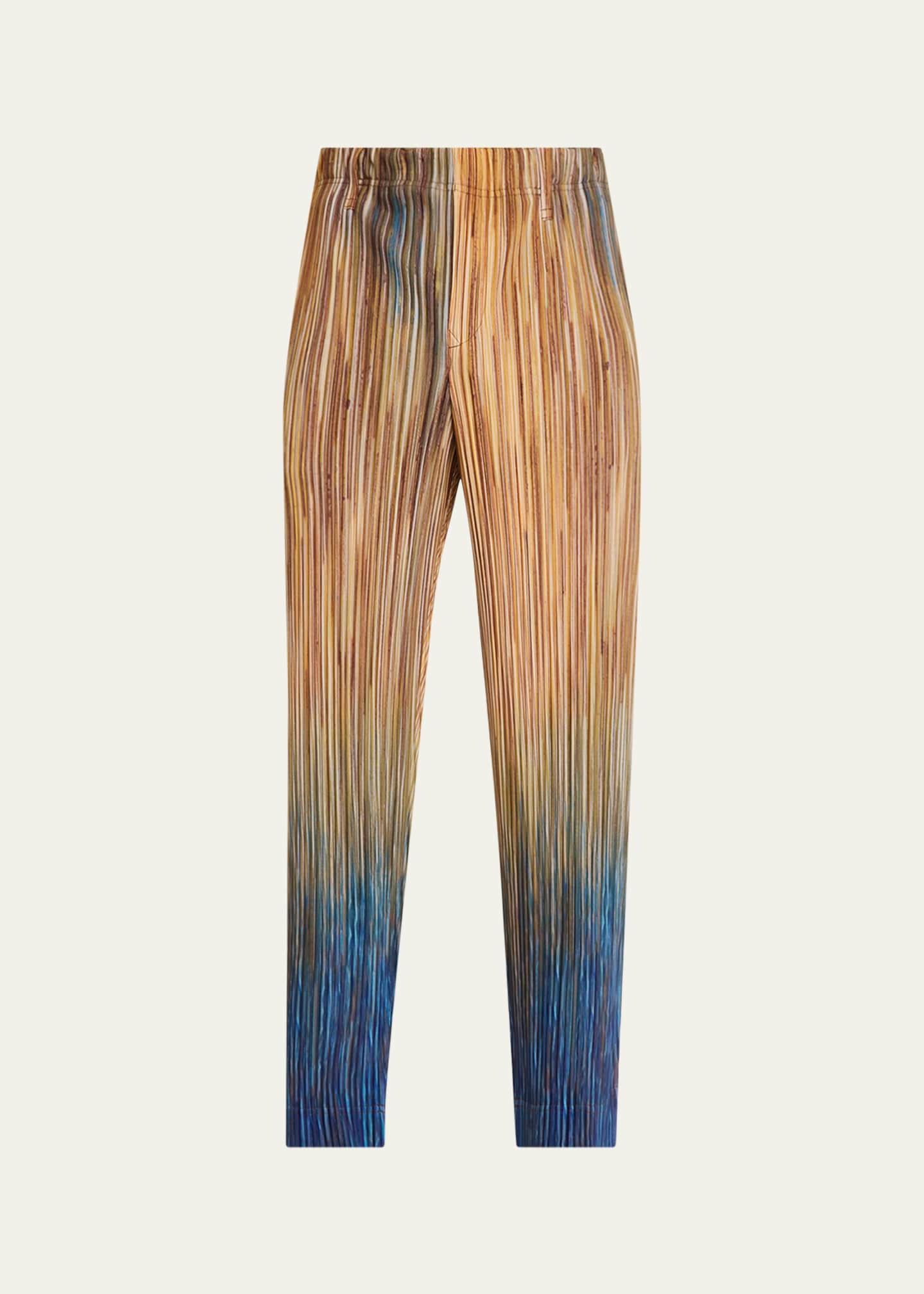 Homme Plisse Issey Miyake Men's Paintbrush Agate-Print Pleated