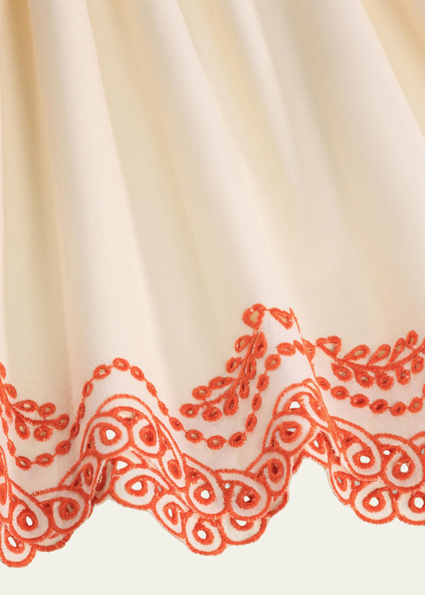 Molo Girl's Clementine Flutter-Sleeve Broderie Anglaise Dress, Size 7 ...