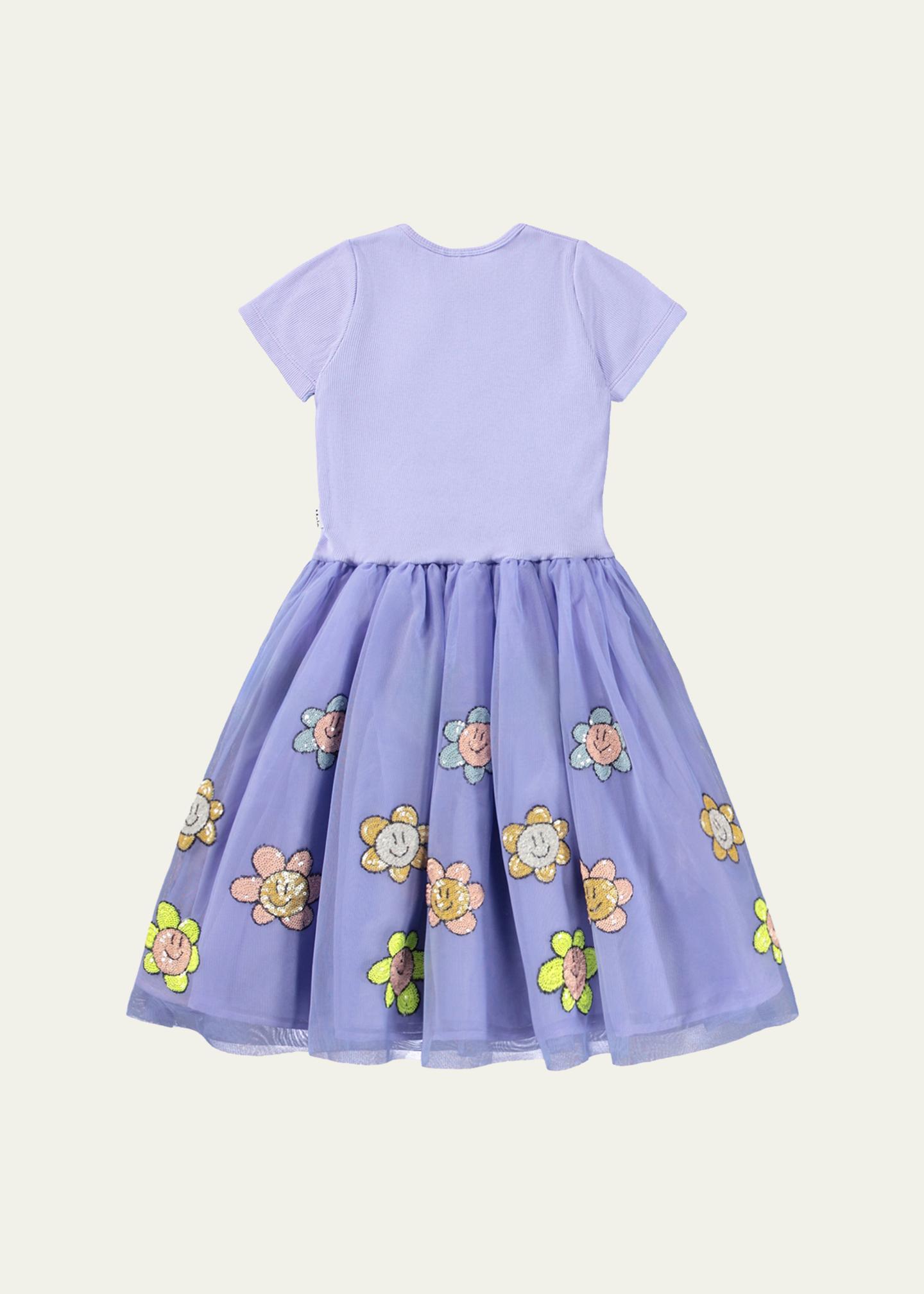 Molo Girl's Cyrusila Short-Sleeved Sequin Dress, Size 7-14