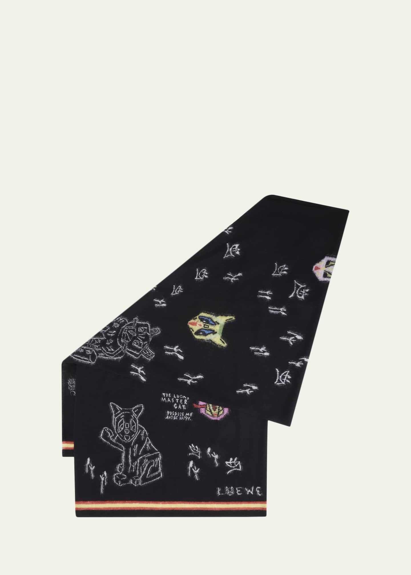 Loewe x Louis Wain Futuristic Cats Intarsia Scarf - Bergdorf Goodman