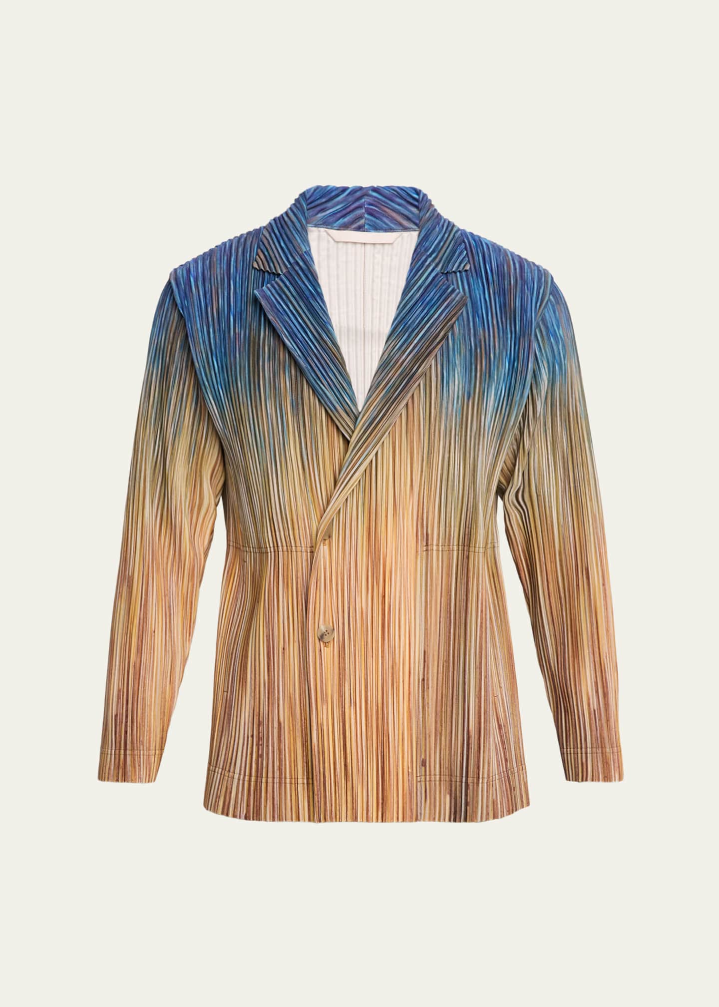 Homme Plisse Issey Miyake Men's Paintbrush Agate-Print Pleated