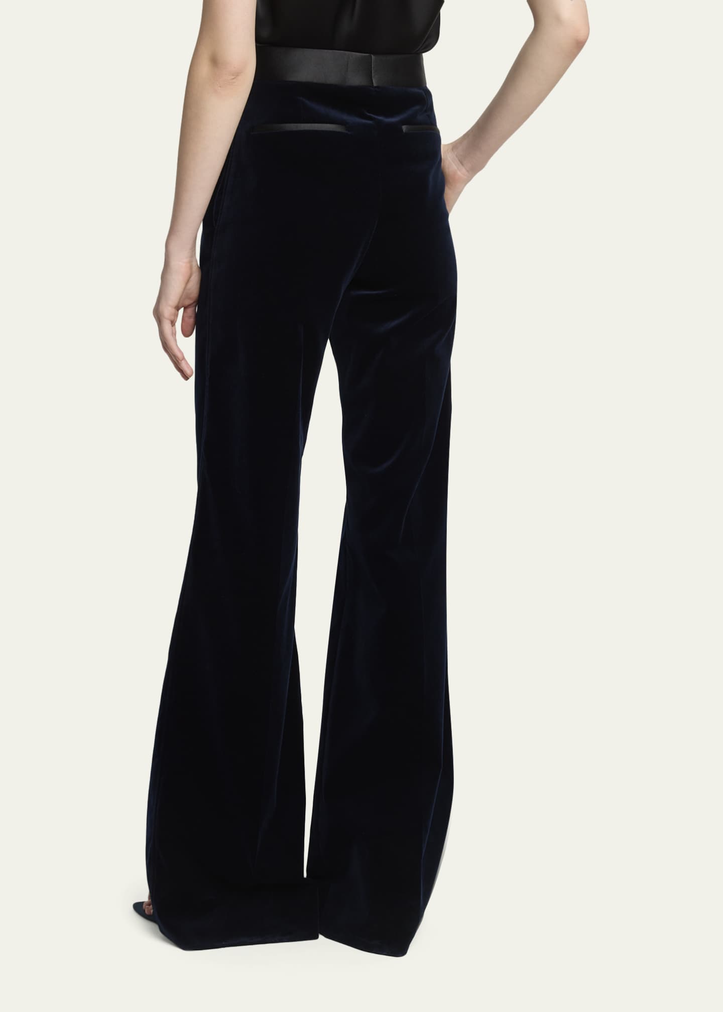 Victoria Beckham Alina Tailored Velvet Flare Trousers - Bergdorf