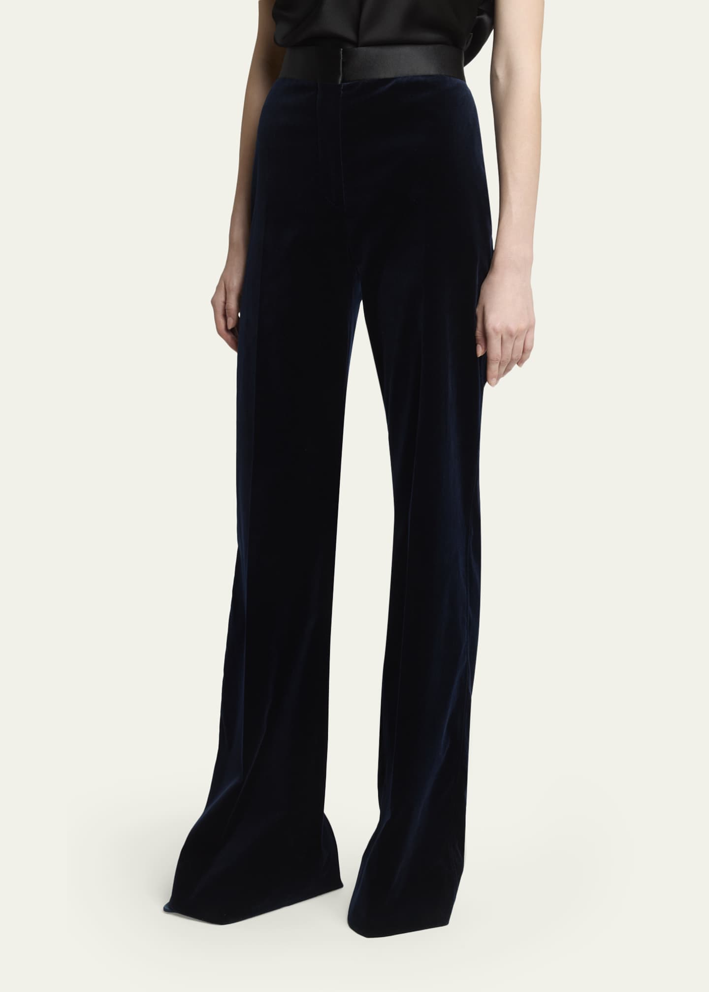 Victoria Beckham Alina Tailored Velvet Flare Trousers - Bergdorf