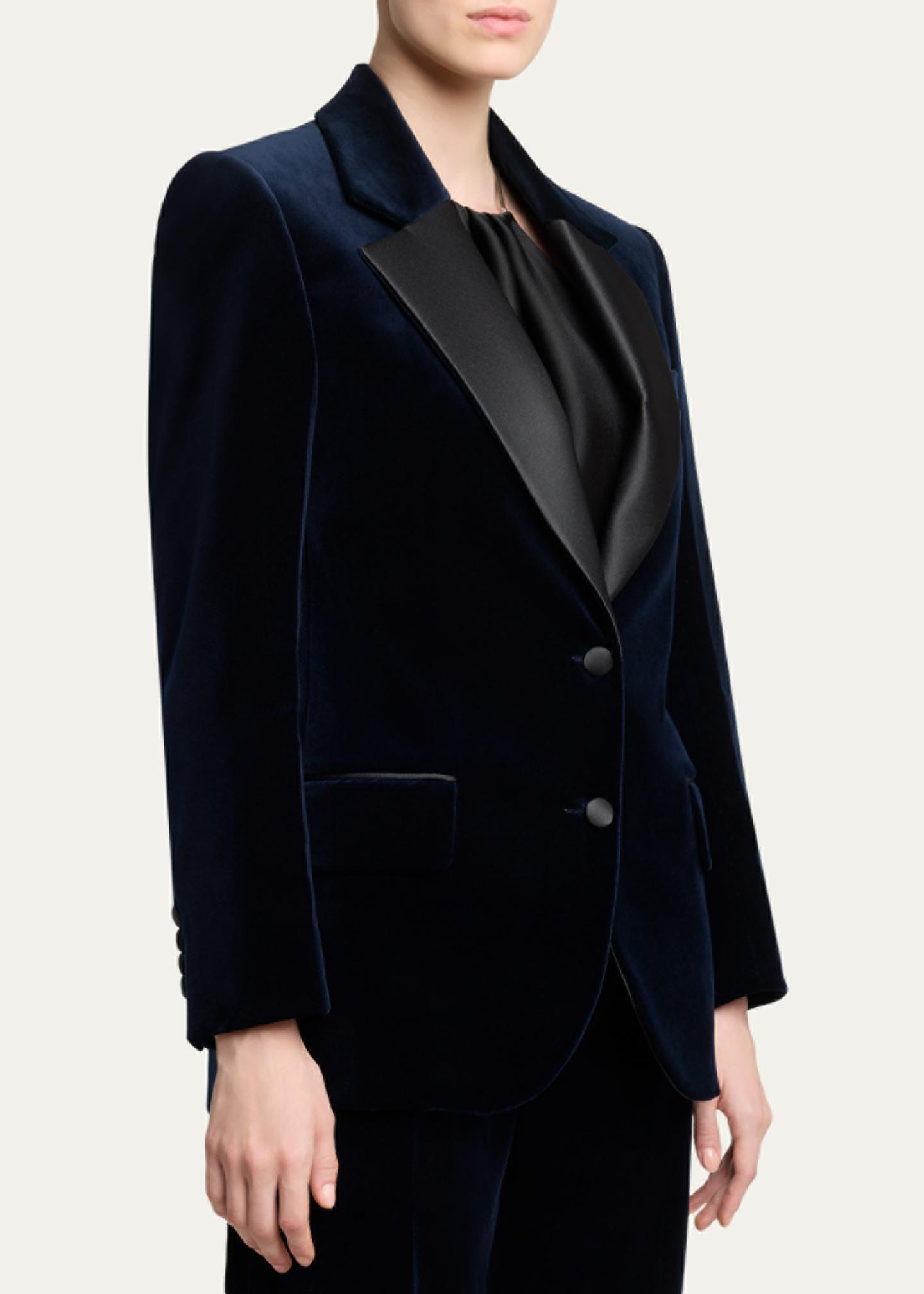 Victoria Beckham Single-Breasted Velvet Tuxedo Jacket - Bergdorf