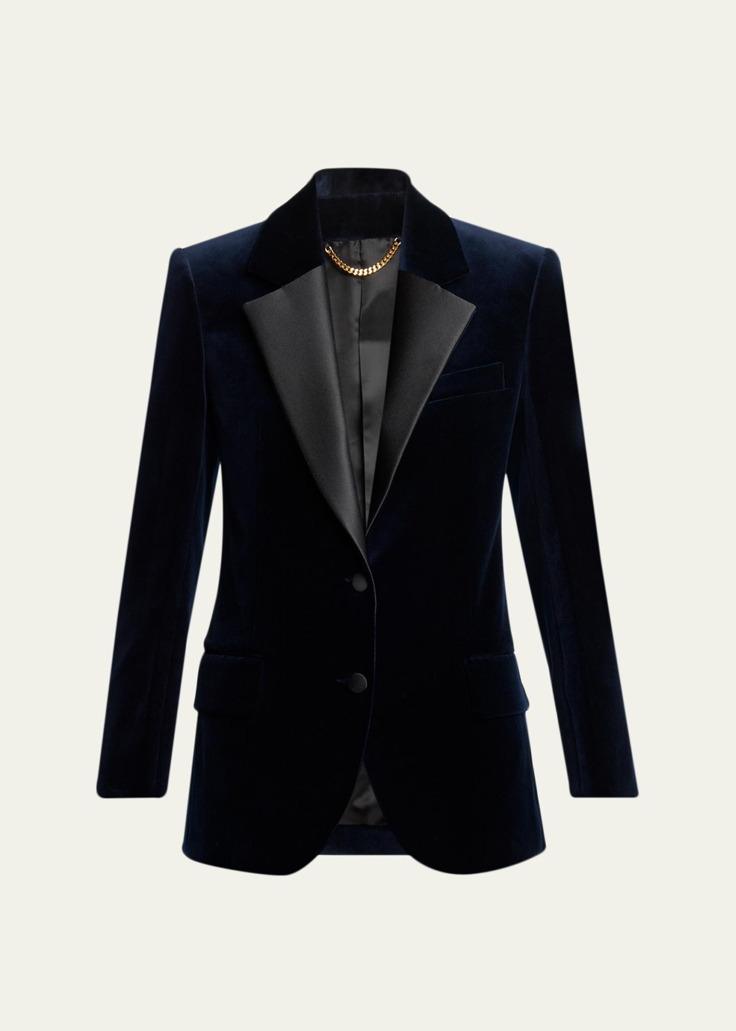 Victoria Beckham ブレザー ジャケット Victoria Beckham Single-Breasted Velvet Tuxedo Jacket - Bergdorf