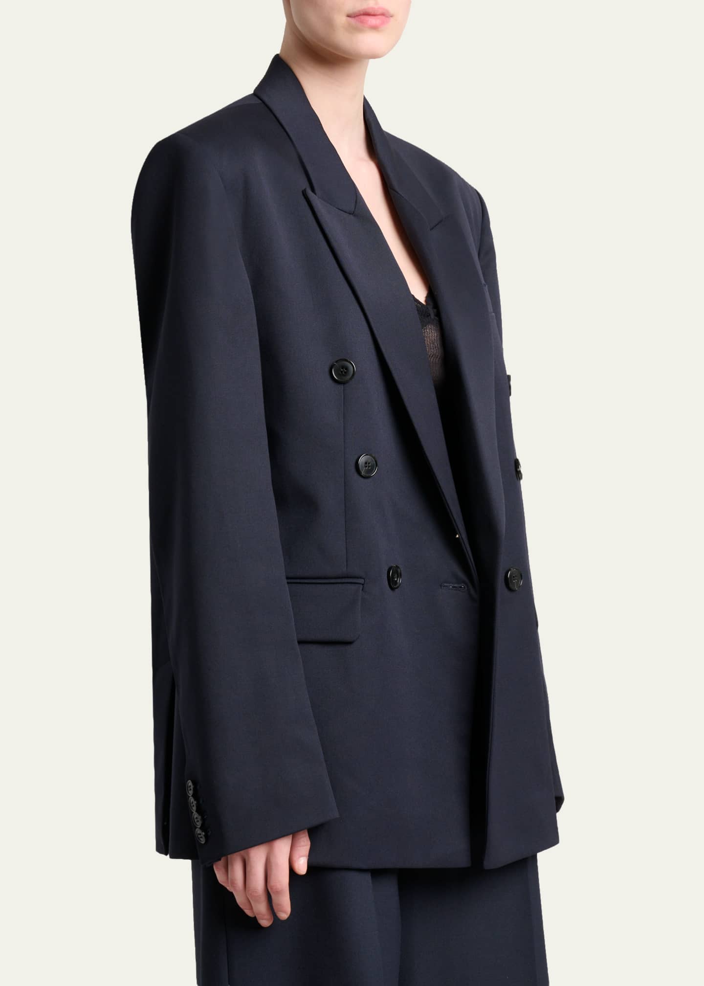 Victoria Beckham Double-Breasted Relaxed Blazer Jacket - Bergdorf