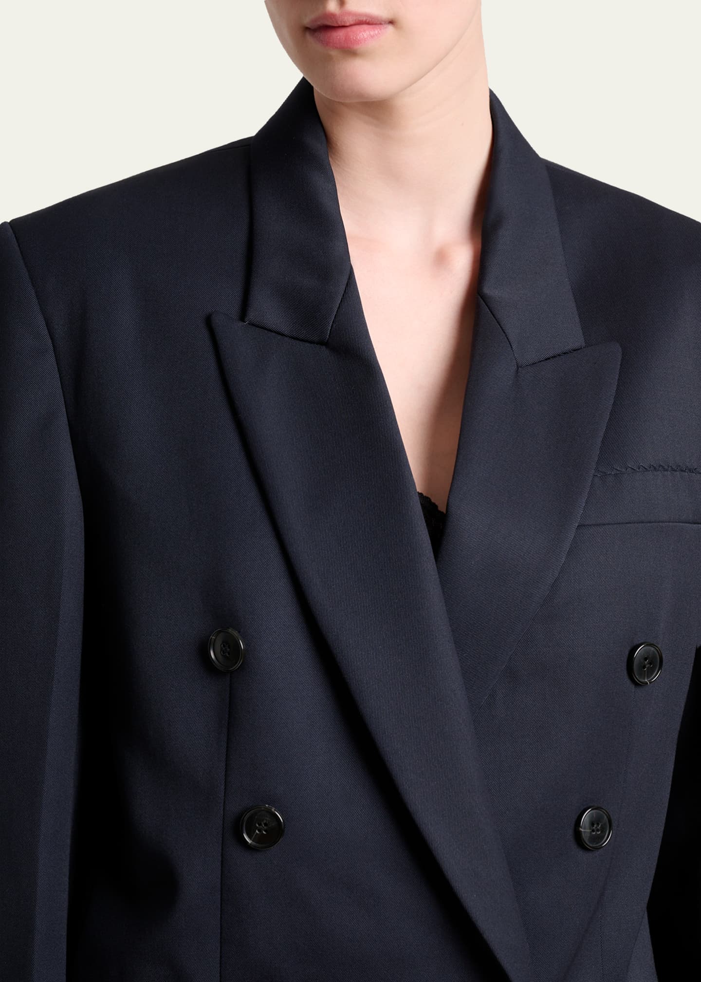 Victoria Beckham Double-Breasted Relaxed Blazer Jacket - Bergdorf