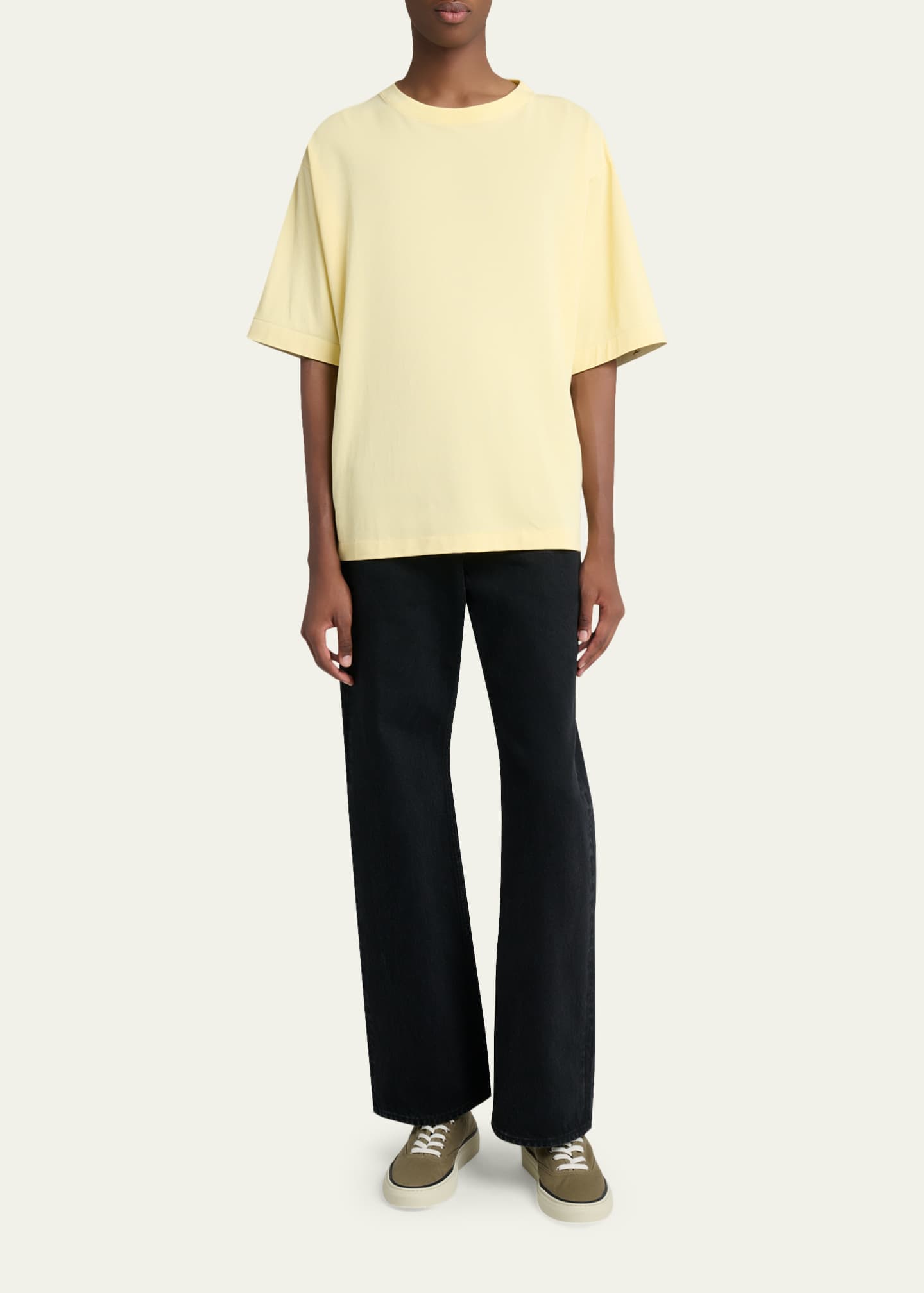 Jacquemus Men's Reverse Logo-Tape Relaxed Crewneck T-Shirt