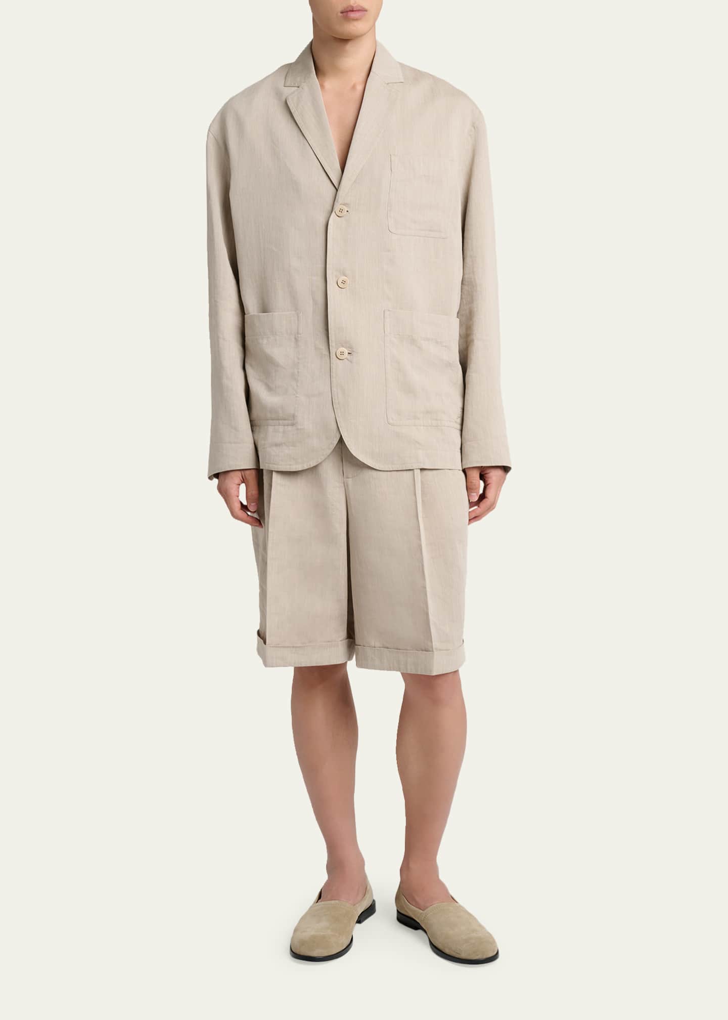 JACQUEMUSテーラードジャケット Jacquemus Men's Herringbone Linen-Blend Blazer - Bergdorf Goodman
