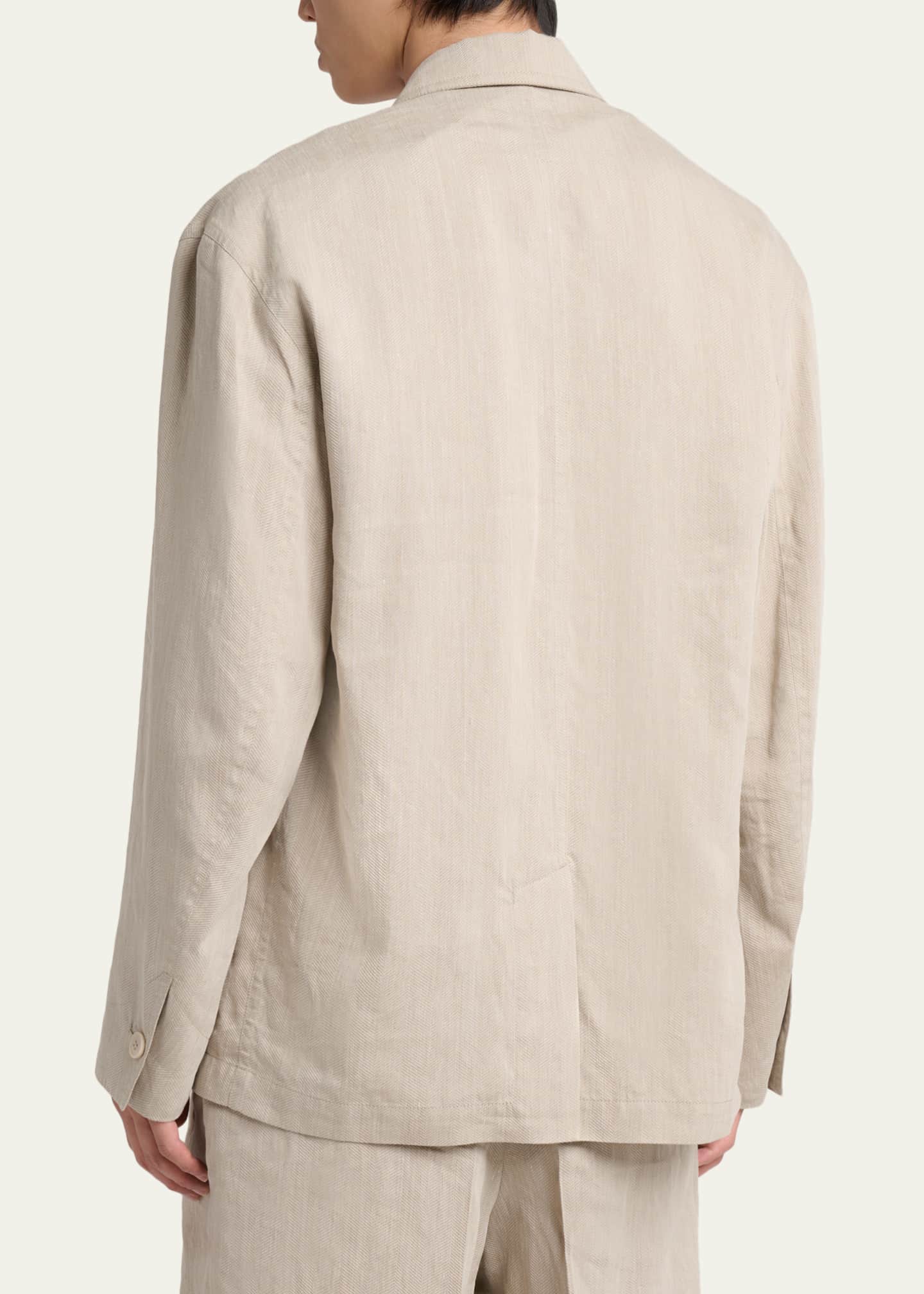 Jacquemus Men's Herringbone Linen-Blend Blazer - Bergdorf Goodman