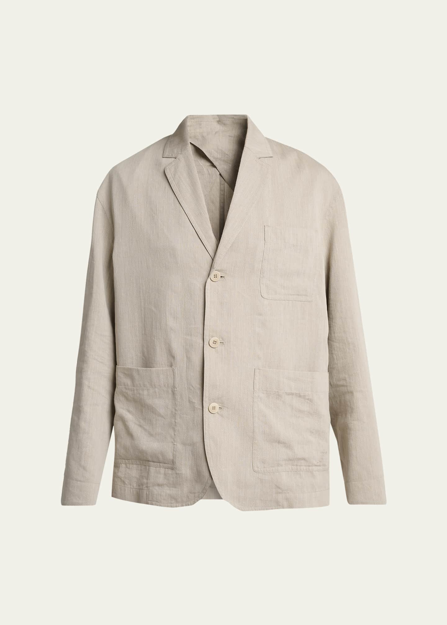 JACQUEMUSテーラードジャケット Jacquemus Men's Herringbone Linen-Blend Blazer - Bergdorf Goodman