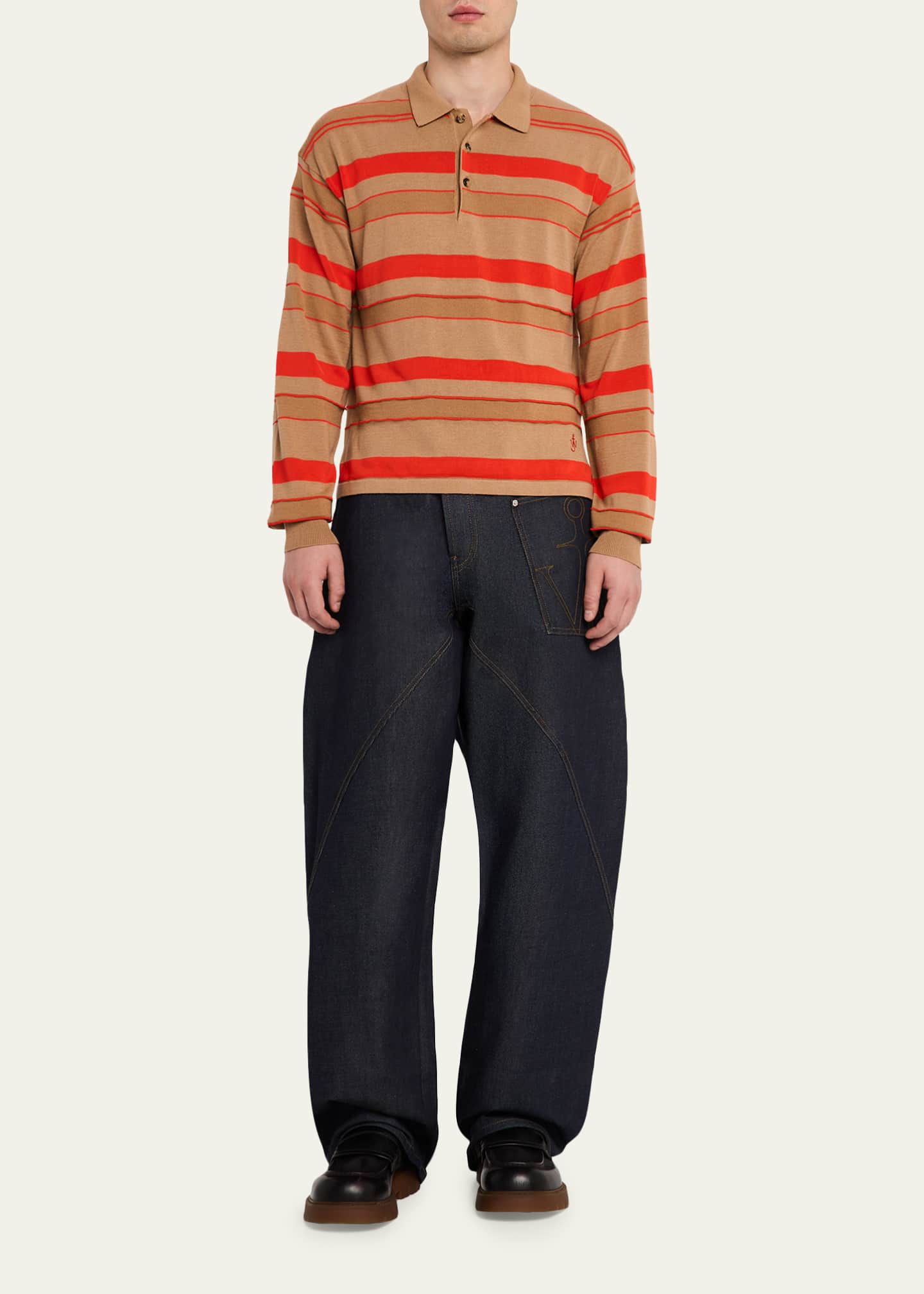 JW Anderson Men's Twisted Workwear Denim Jeans - Bergdorf Goodman