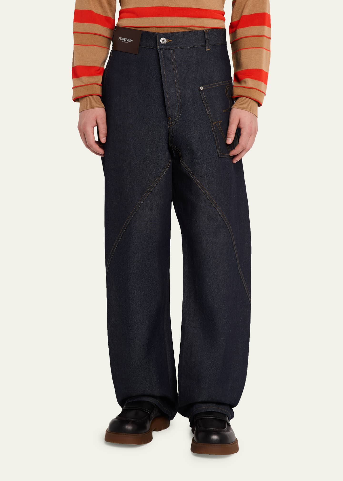 JW Anderson Men's Twisted Workwear Denim Jeans - Bergdorf Goodman