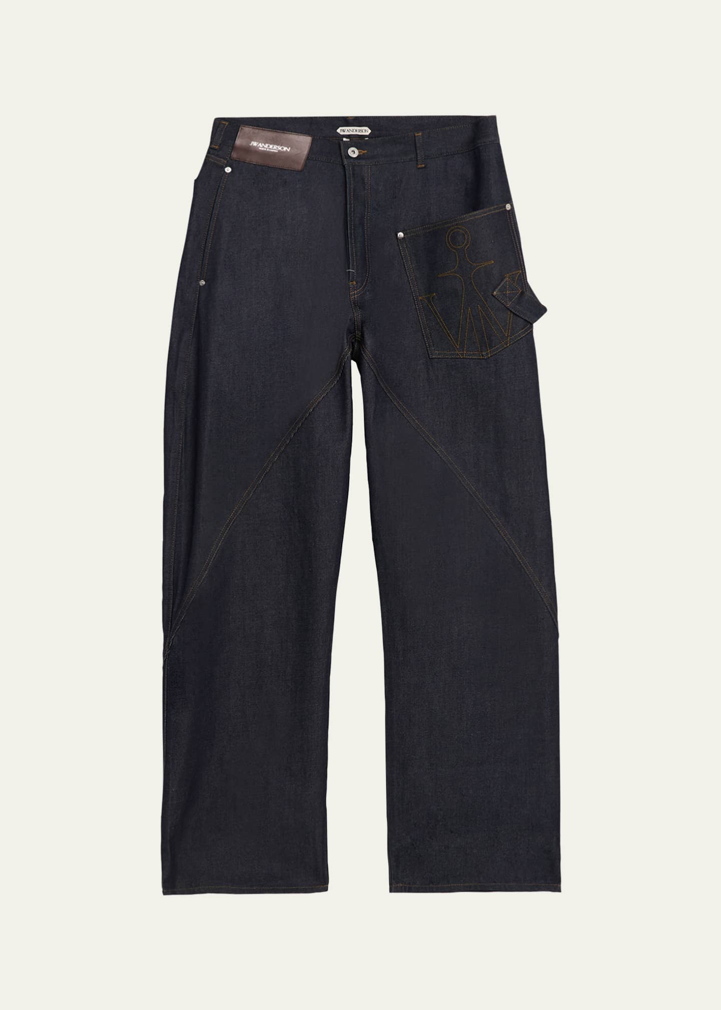 JW Anderson Men's Twisted Workwear Denim Jeans - Bergdorf Goodman