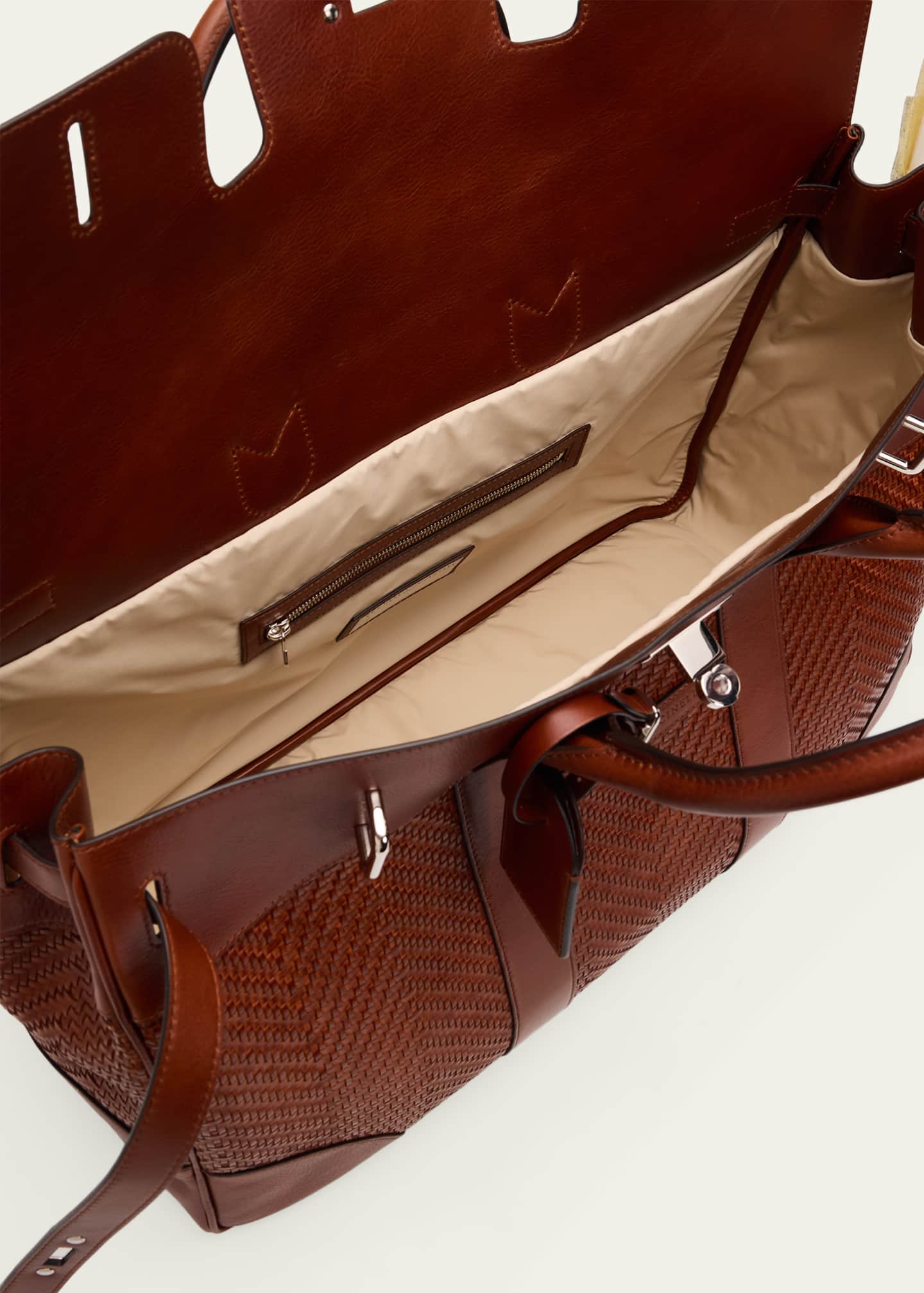 Brunello Cucinelli Men's Braided Leather Duffel Bag - Bergdorf Goodman