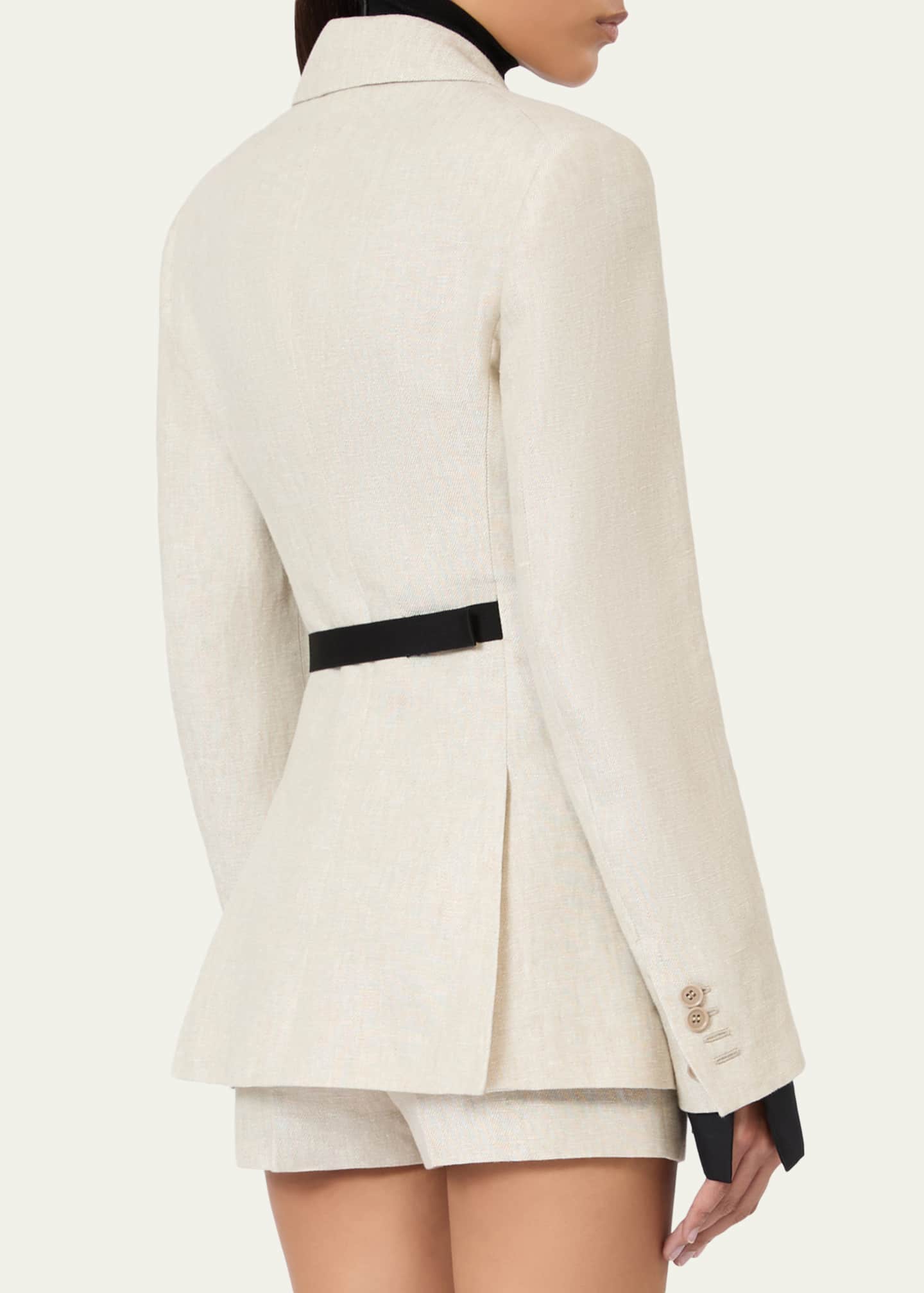 Max Mara Neutro Wrap-Front Linen Drill Blazer - Bergdorf Goodman