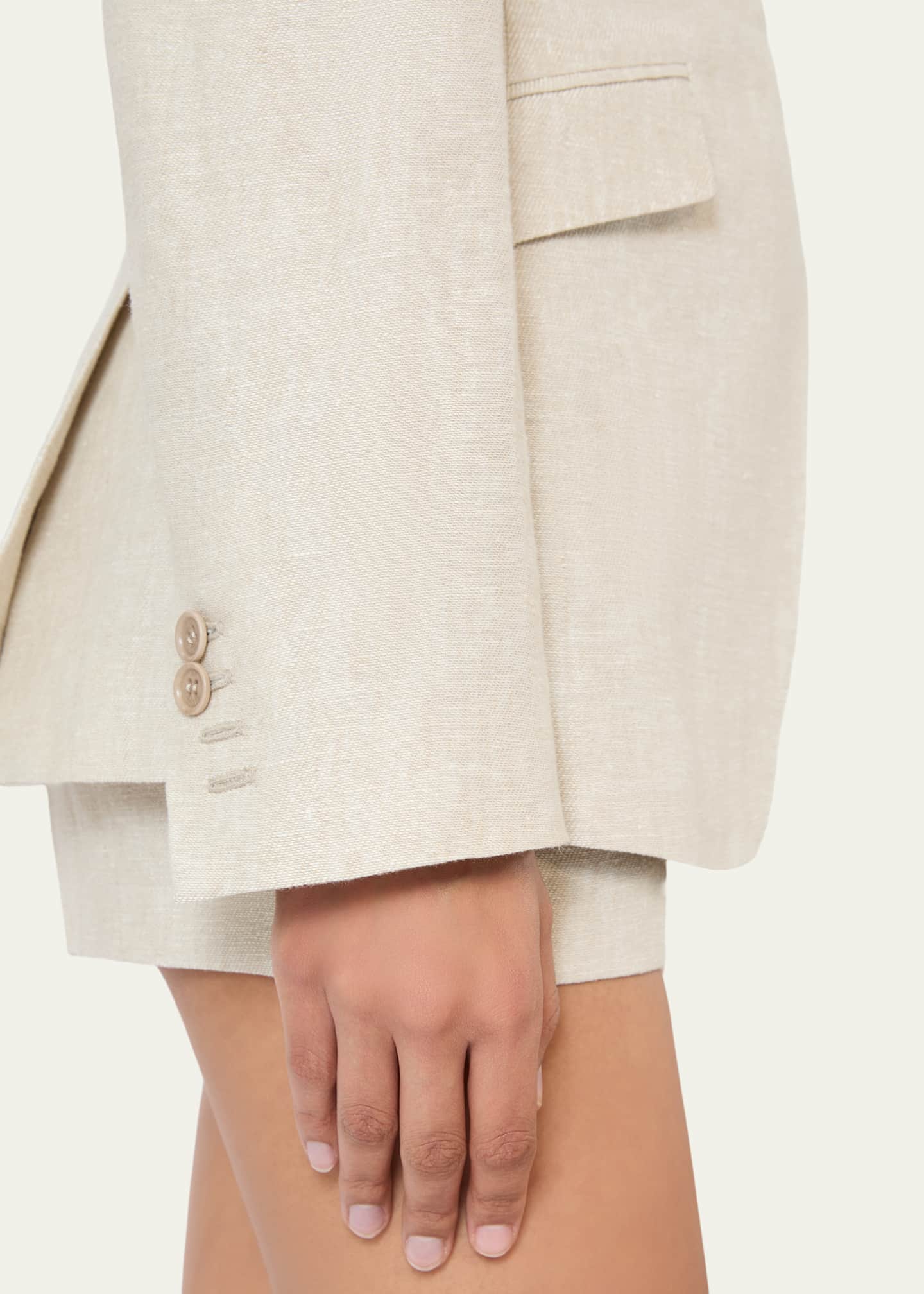 Max Mara Neutro Wrap-Front Linen Drill Blazer - Bergdorf Goodman