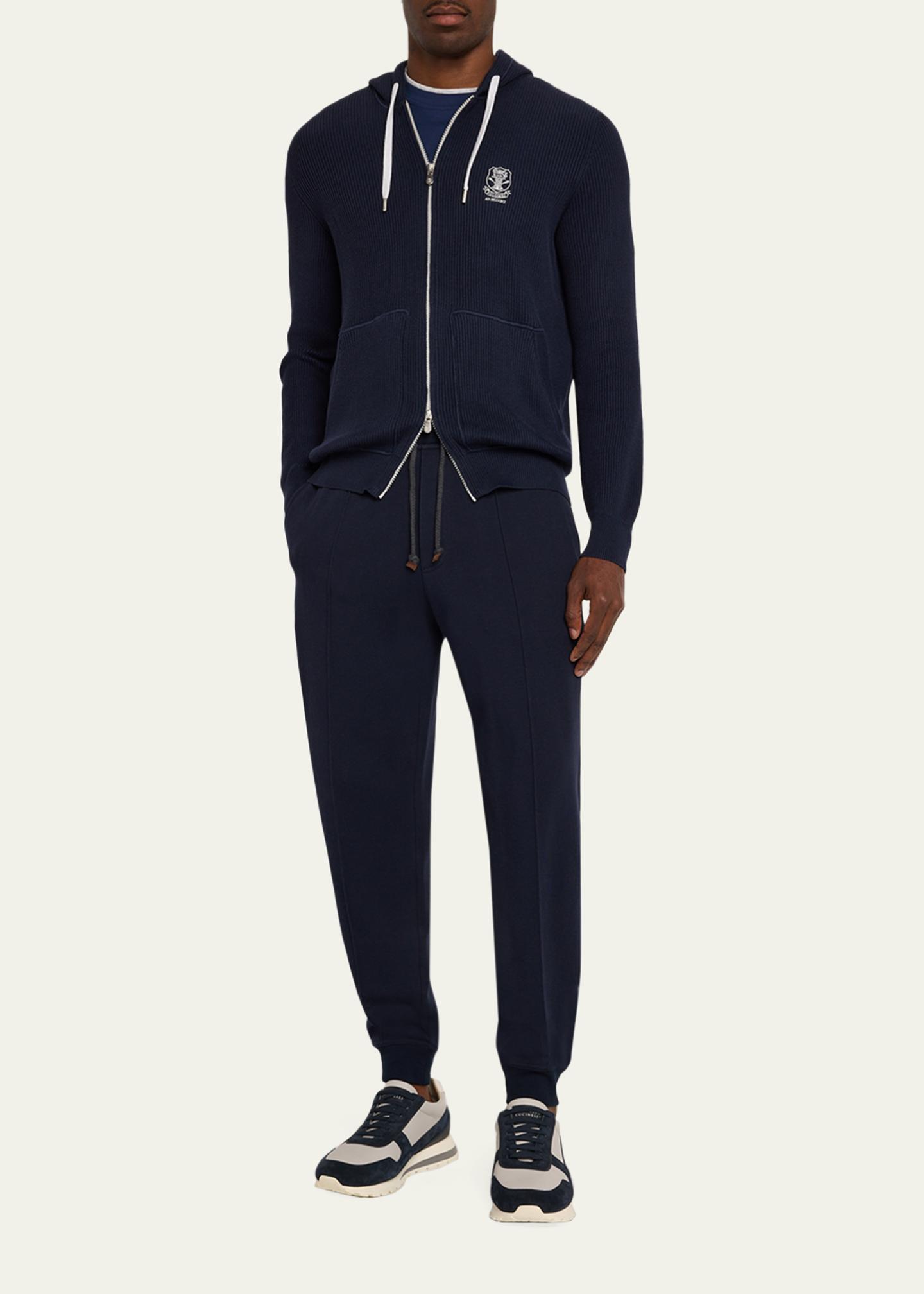Brunello Cucinelli Men's Logo Cotton Hoodie - Bergdorf Goodman