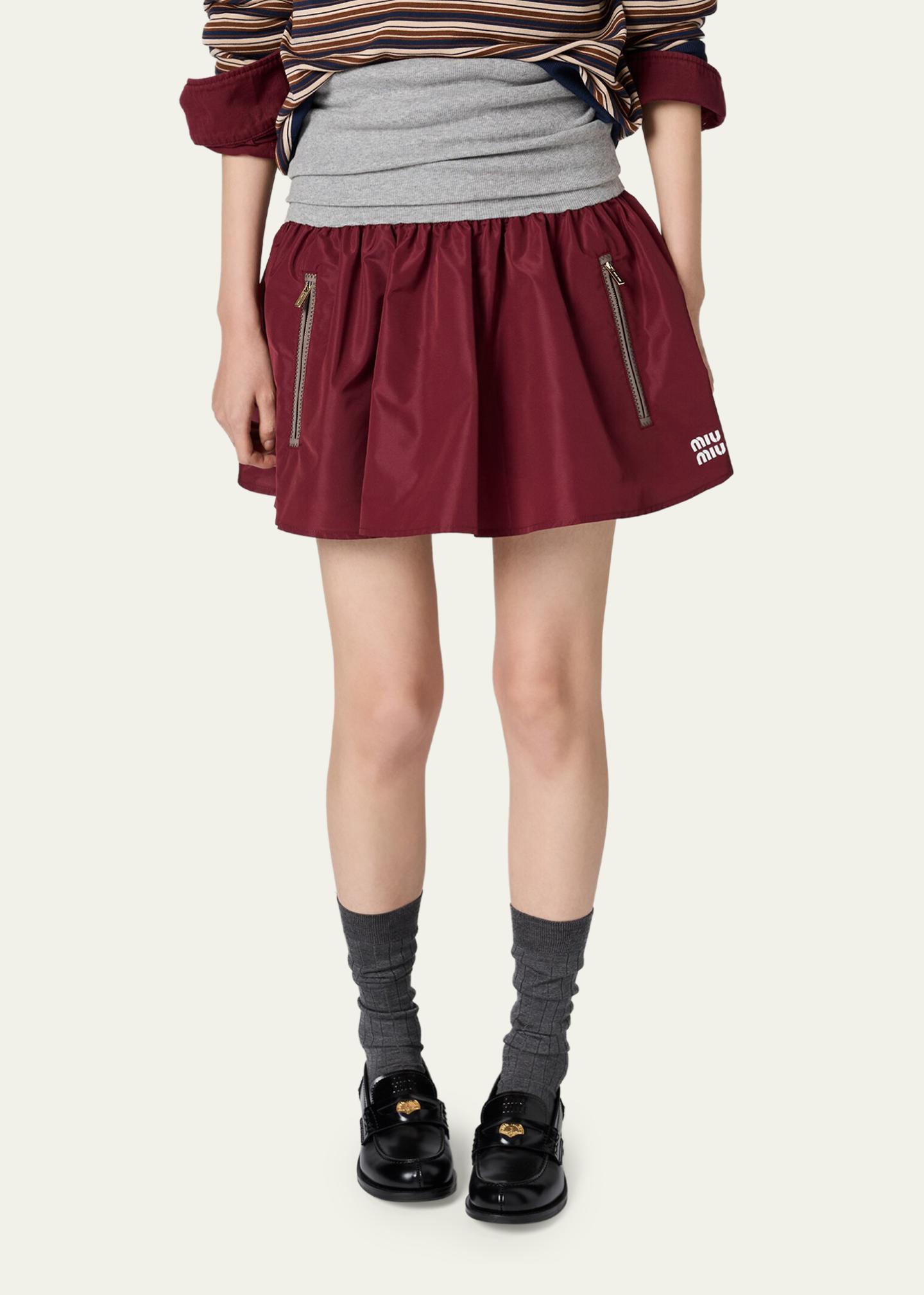 Miu Miu Mixed-Media Technical Mini Skirt - Bergdorf Goodman
